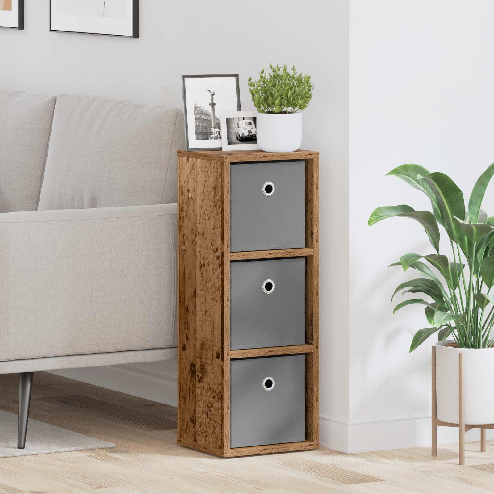 Dressoir met lade Oudhout 25,5 x 22 x 69,5 cm is nu te koop bij PeponiXL, paradijselijk wonen!