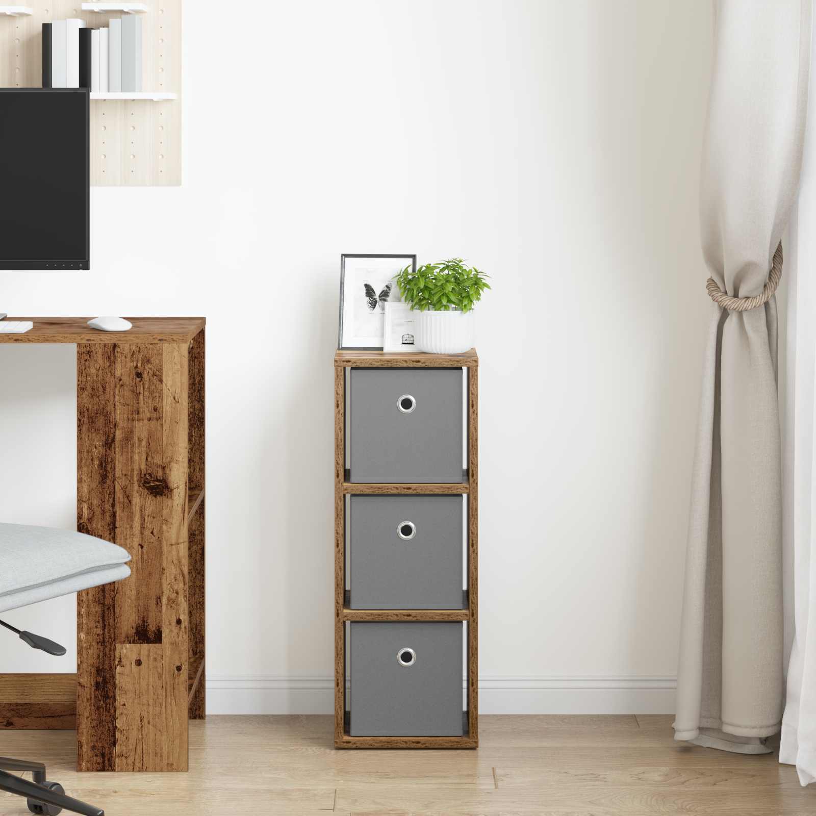 Dressoir met lade Oudhout 25,5 x 22 x 69,5 cm is nu te koop bij PeponiXL, paradijselijk wonen!