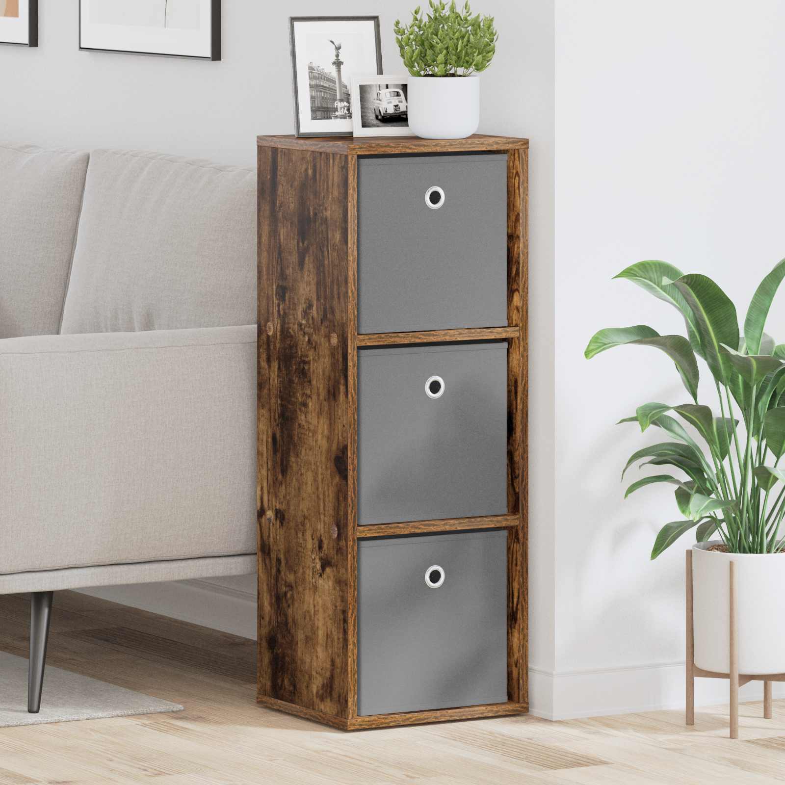 Dressoir met lade Gerookt eiken 30,5 x 27 x 84,5 cm is nu te koop bij PeponiXL, paradijselijk wonen!