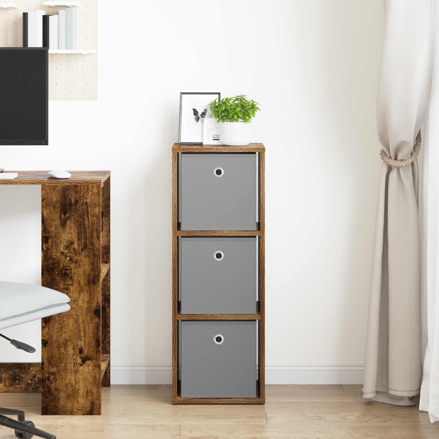 Dressoir met lade Gerookt eiken 30,5 x 27 x 84,5 cm is nu te koop bij PeponiXL, paradijselijk wonen!