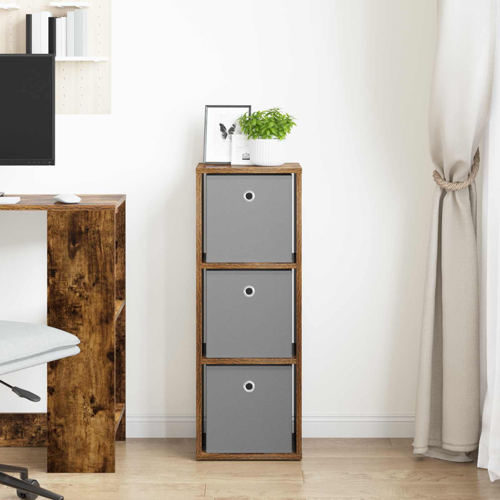 Dressoir met lade Gerookt eiken 30,5 x 27 x 84,5 cm is nu te koop bij PeponiXL, paradijselijk wonen!