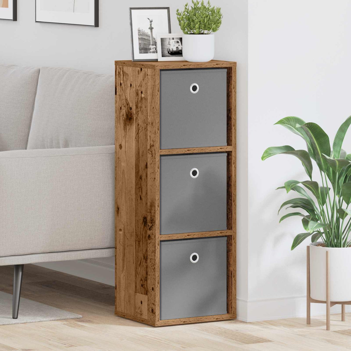 Dressoir met lade Oudhout 30,5 x 27 x 84,5 cm is nu te koop bij PeponiXL, paradijselijk wonen!