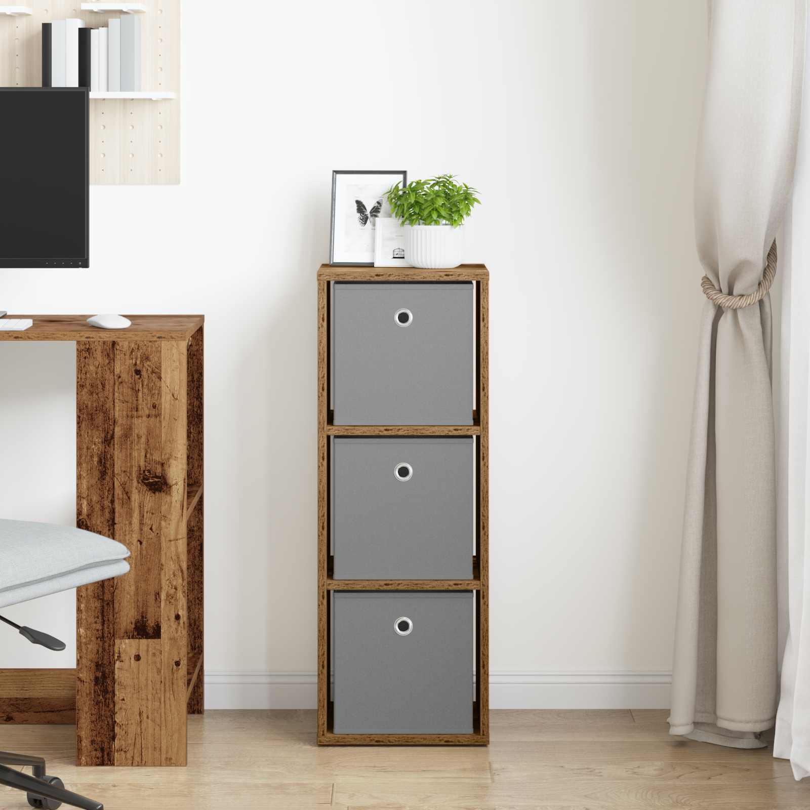 Dressoir met lade Oudhout 30,5 x 27 x 84,5 cm is nu te koop bij PeponiXL, paradijselijk wonen!