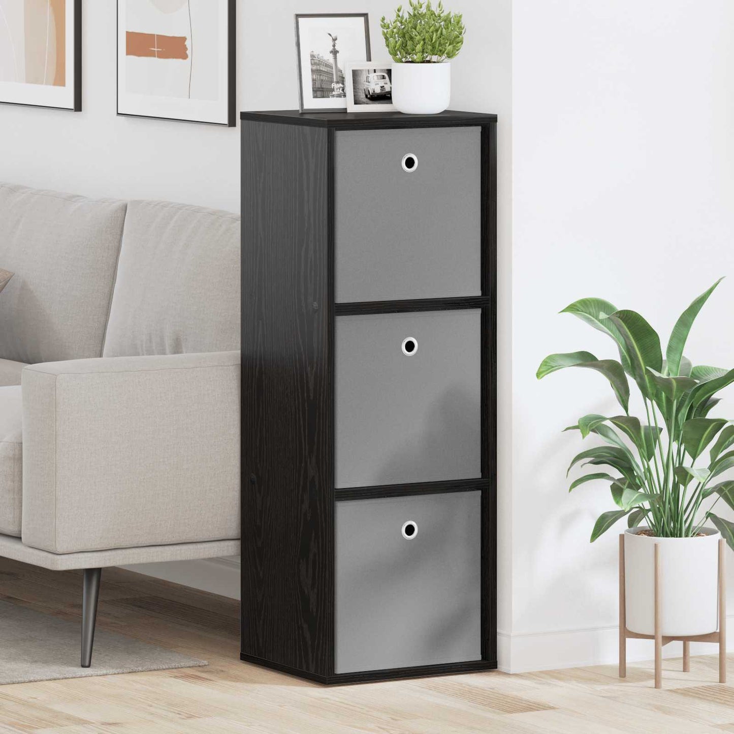 Dressoir met lade Zwart Eiken 35 x 32 x 99,5 cm is nu te koop bij PeponiXL, paradijselijk wonen!