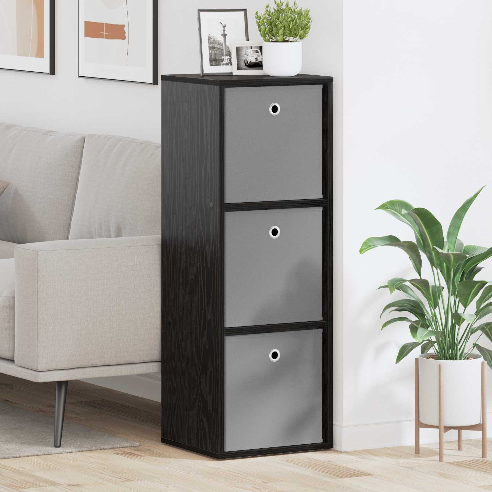 Dressoir met lade Zwart Eiken 35 x 32 x 99,5 cm is nu te koop bij PeponiXL, paradijselijk wonen!