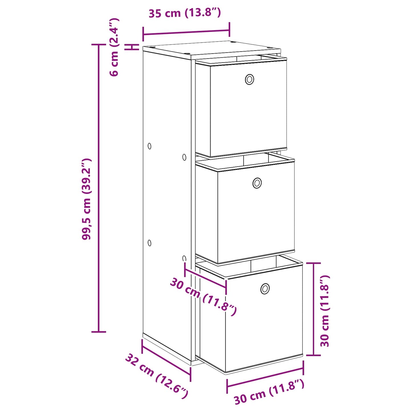 Dressoir met lade Zwart Eiken 35 x 32 x 99,5 cm is nu te koop bij PeponiXL, paradijselijk wonen!