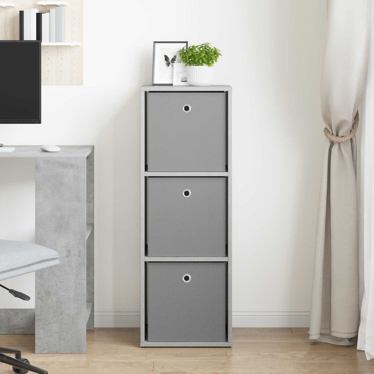 Dressoir met lade Beton Grijs 35 x 32 x 99,5 cm is nu te koop bij PeponiXL, paradijselijk wonen!
