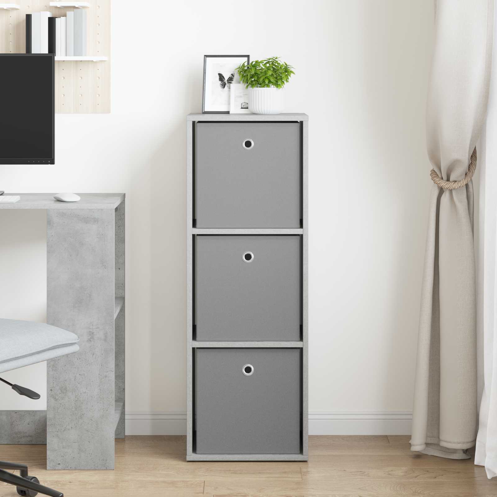 Dressoir met lade Beton Grijs 35 x 32 x 99,5 cm is nu te koop bij PeponiXL, paradijselijk wonen!