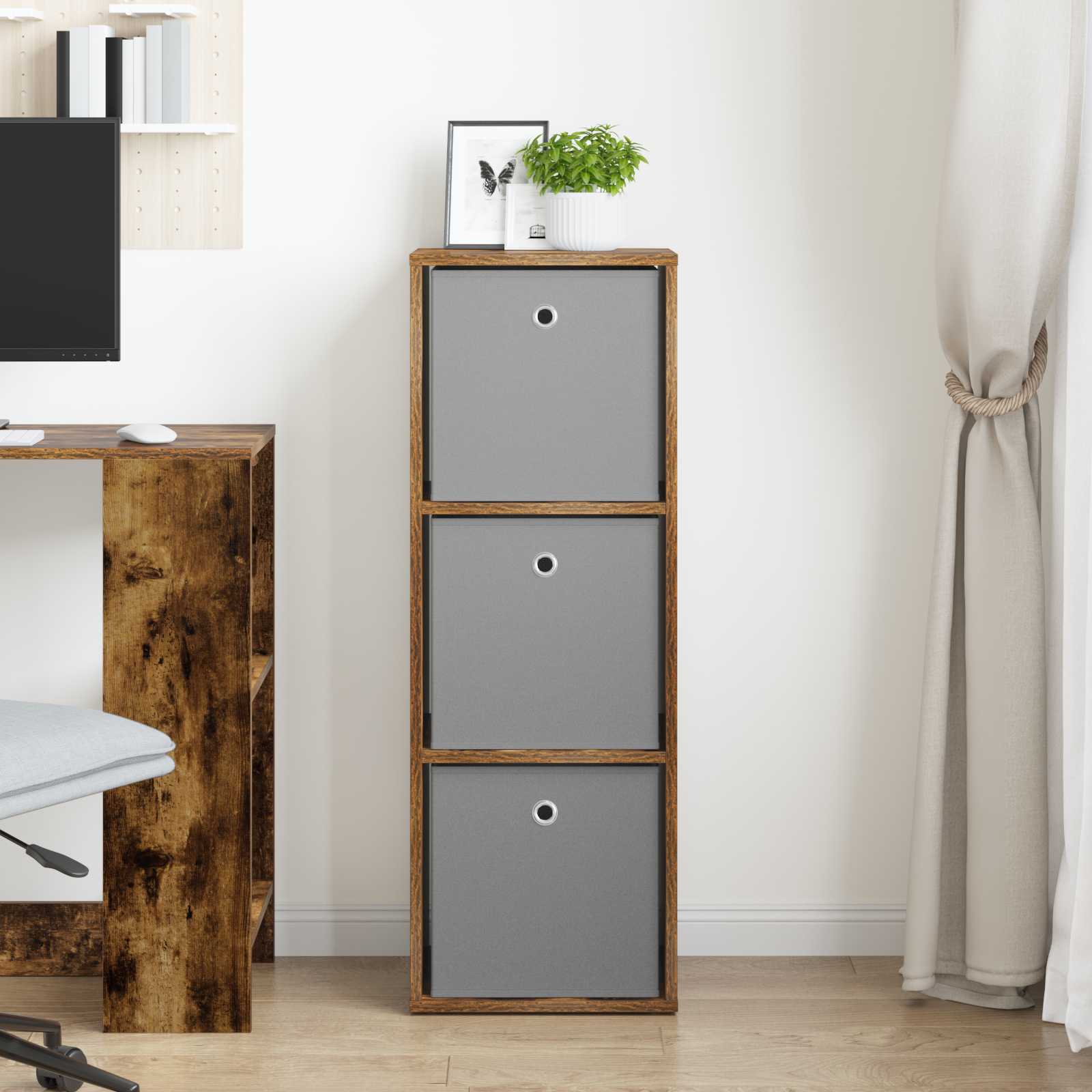 Dressoir met lade Gerookt eiken 35 x 32 x 99,5 cm is nu te koop bij PeponiXL, paradijselijk wonen!