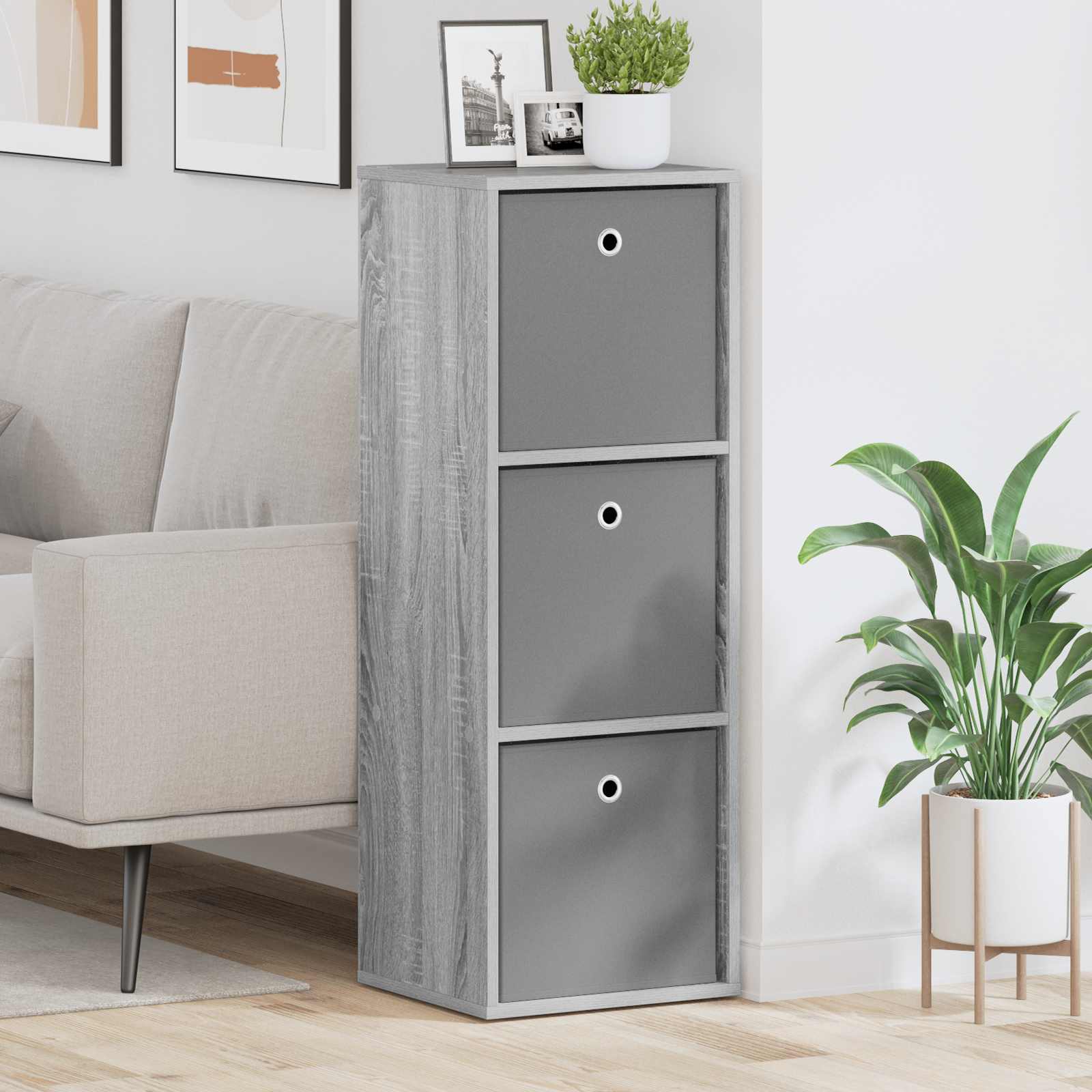 Dressoir met lade Grijs Sonoma 35 x 32 x 99,5 cm is nu te koop bij PeponiXL, paradijselijk wonen!