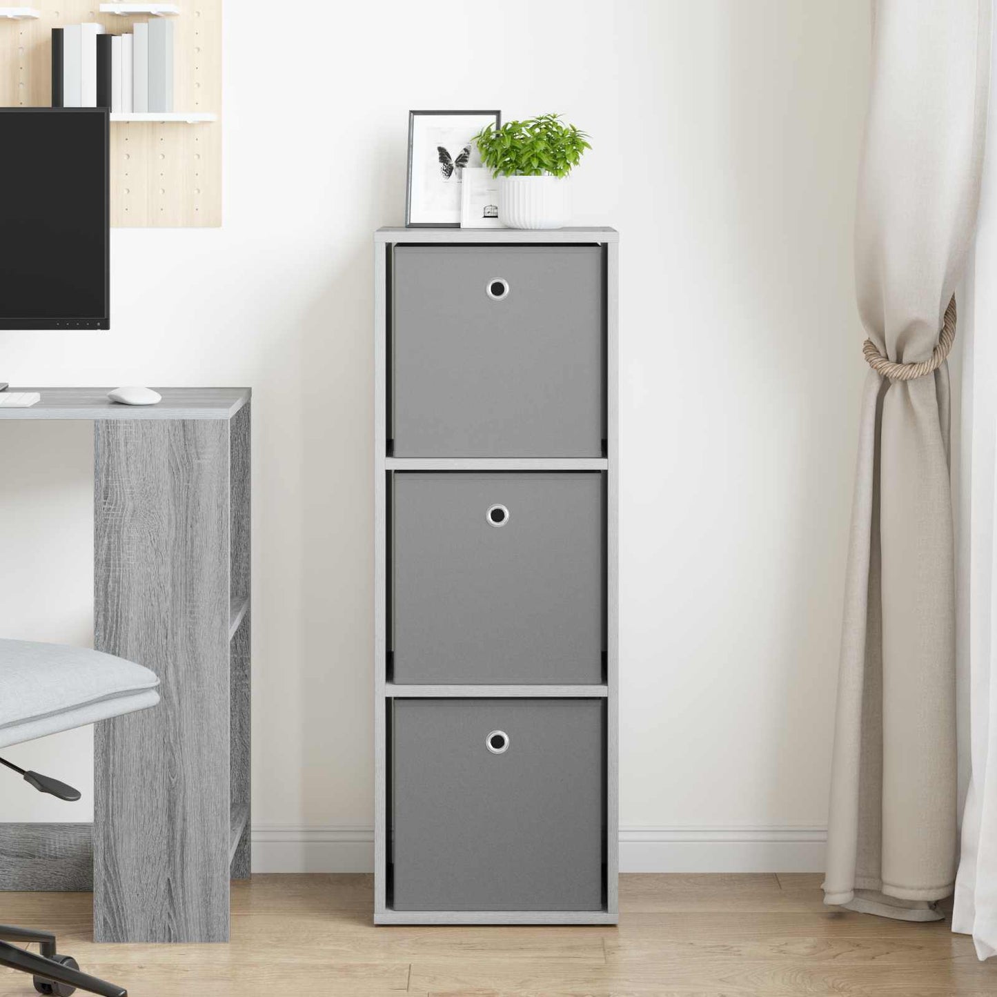 Dressoir met lade Grijs Sonoma 35 x 32 x 99,5 cm is nu te koop bij PeponiXL, paradijselijk wonen!
