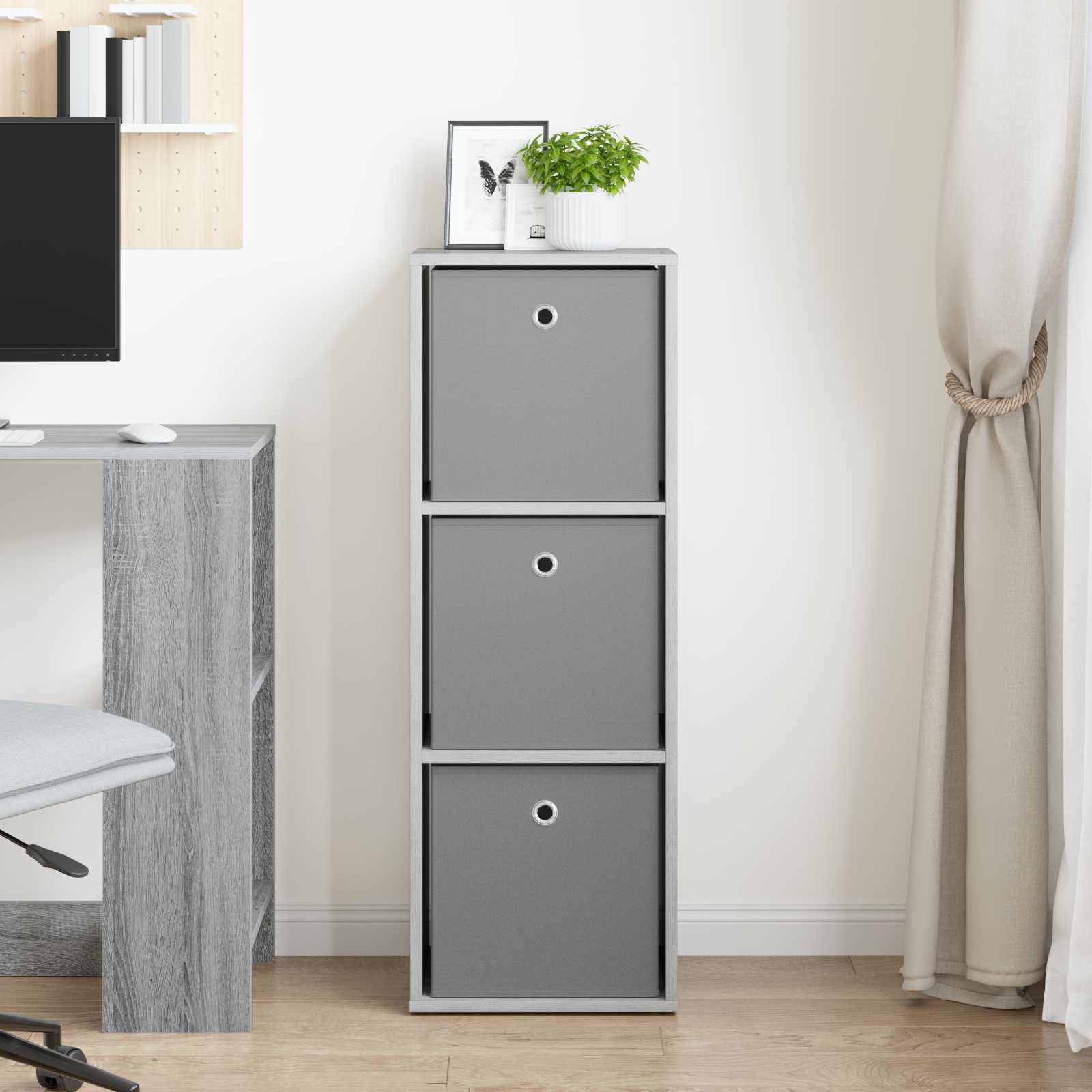 Dressoir met lade Grijs Sonoma 35 x 32 x 99,5 cm is nu te koop bij PeponiXL, paradijselijk wonen!