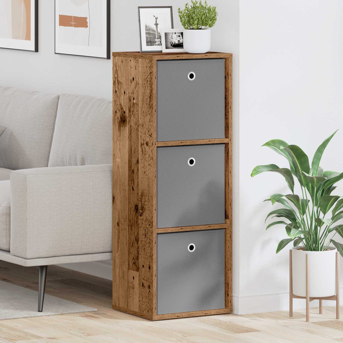 Dressoir met lade Oudhout 35 x 32 x 99,5 cm is nu te koop bij PeponiXL, paradijselijk wonen!