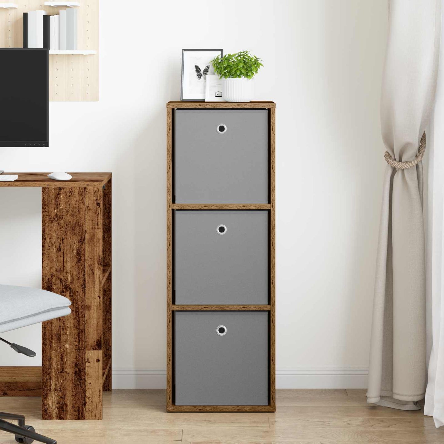 Dressoir met lade Oudhout 35 x 32 x 99,5 cm is nu te koop bij PeponiXL, paradijselijk wonen!