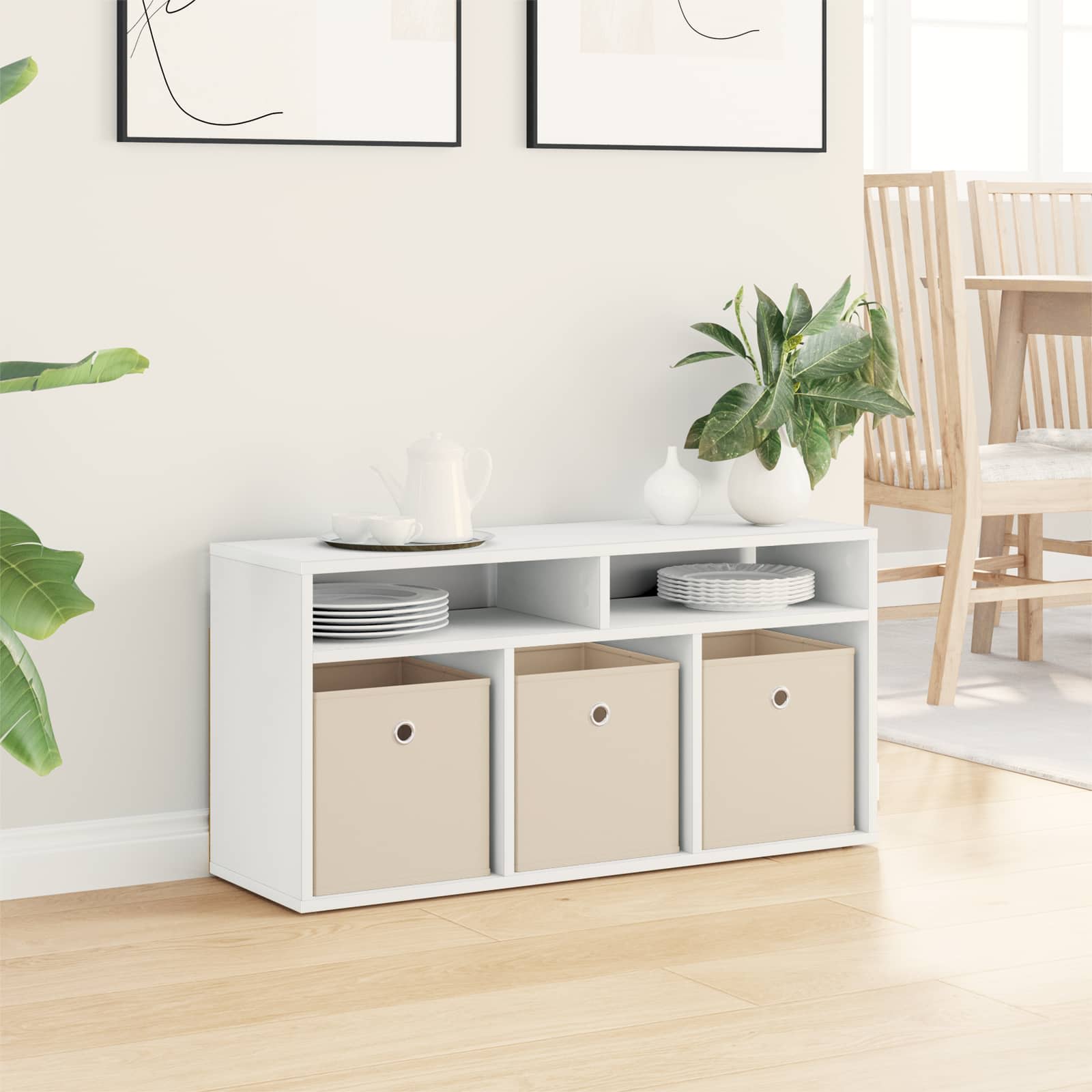 Laagkast met lade Wit 87 x 27,5 x 43 cm is nu te koop bij PeponiXL, paradijselijk wonen!