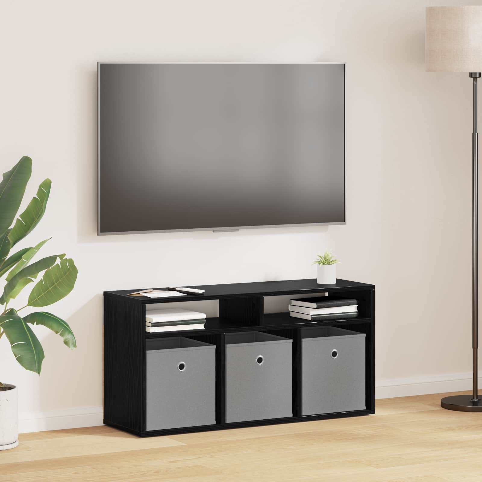 Laagkast met lade Zwart Eiken 87 x 27,5 x 43 cm is nu te koop bij PeponiXL, paradijselijk wonen!