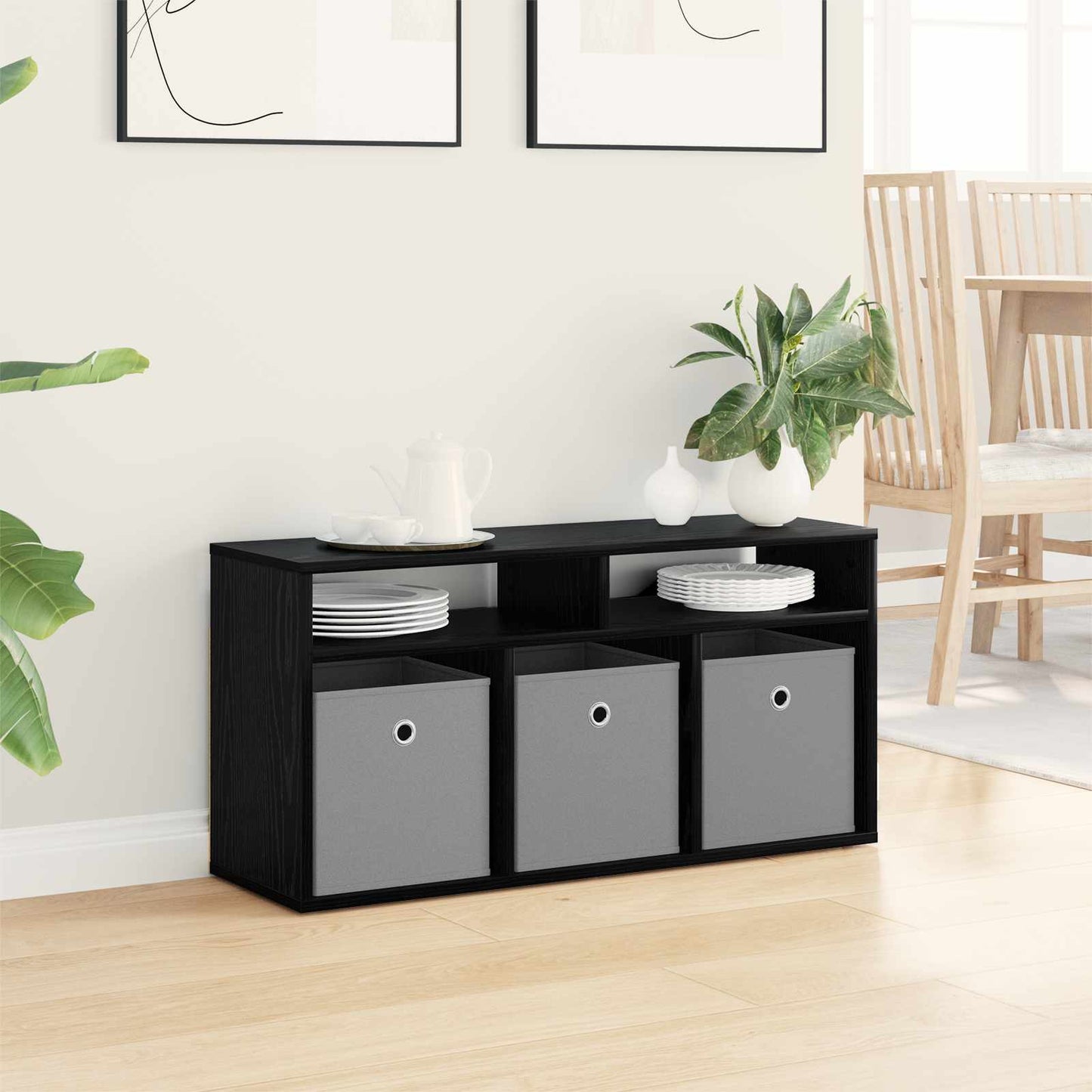 Laagkast met lade Zwart Eiken 87 x 27,5 x 43 cm is nu te koop bij PeponiXL, paradijselijk wonen!