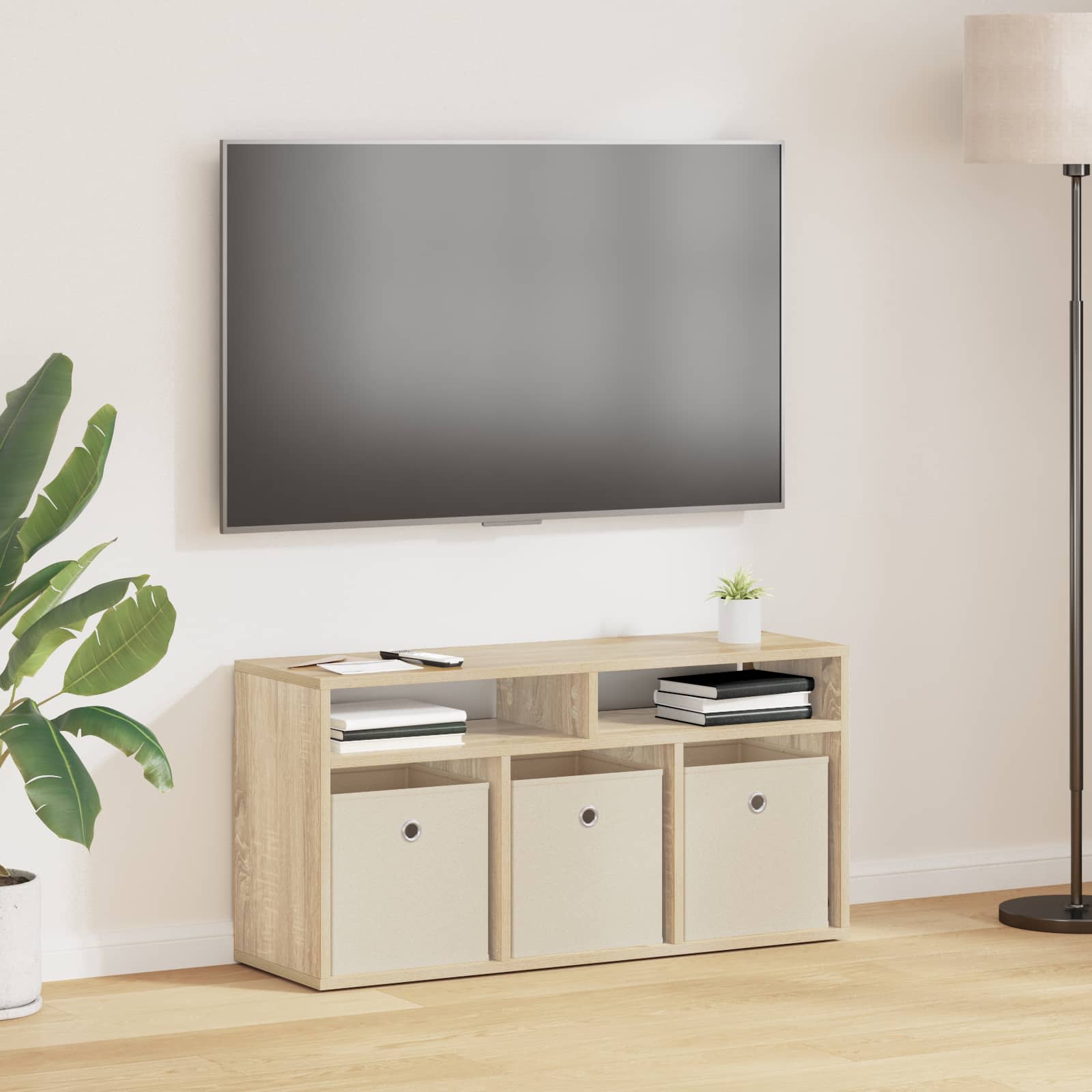 Laagkast met lade Sonoma Eiken 87 x 27,5 x 43 cm is nu te koop bij PeponiXL, paradijselijk wonen!