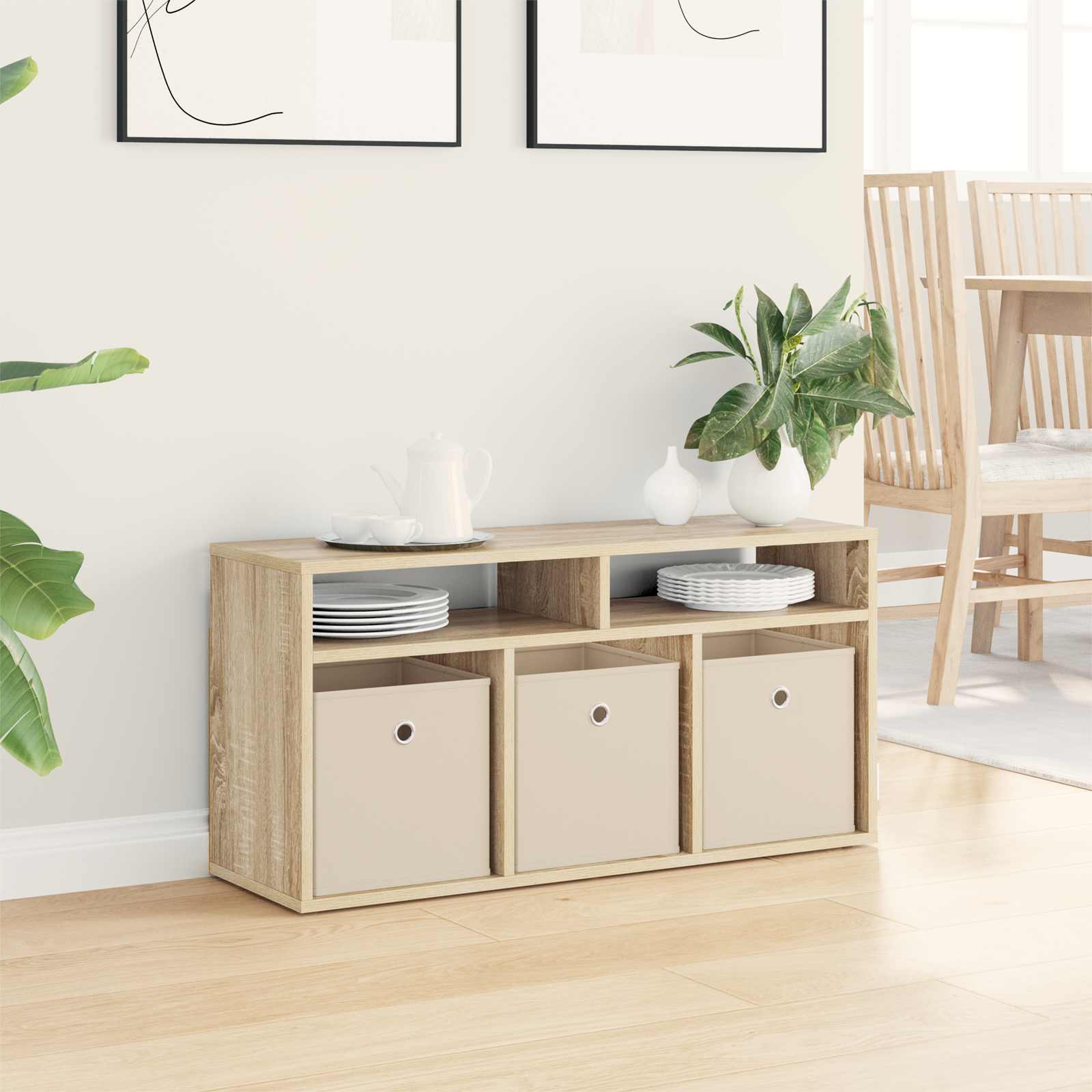 Laagkast met lade Sonoma Eiken 87 x 27,5 x 43 cm is nu te koop bij PeponiXL, paradijselijk wonen!