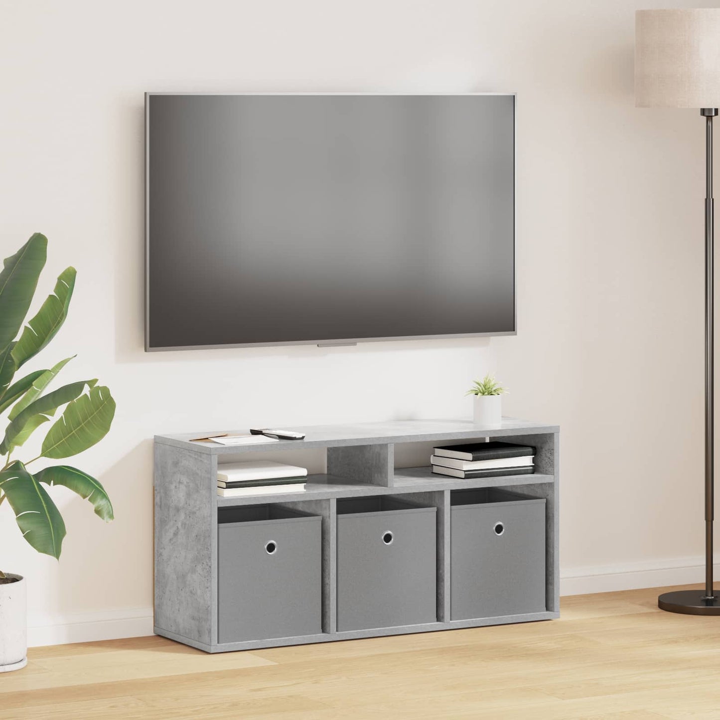 Laagkast met lade Beton Grijs 87 x 27,5 x 43 cm is nu te koop bij PeponiXL, paradijselijk wonen!