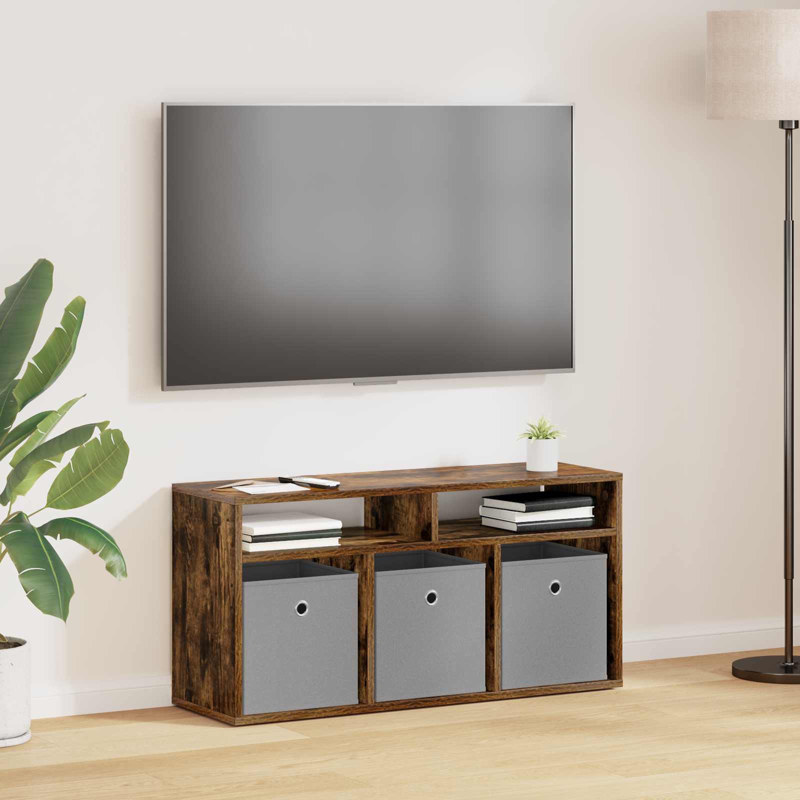 Laagkast met lade Gerookt eiken 87 x 27,5 x 43 cm is nu te koop bij PeponiXL, paradijselijk wonen!