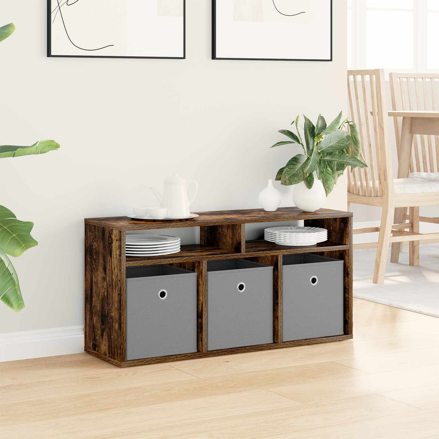 Laagkast met lade Gerookt eiken 87 x 27,5 x 43 cm is nu te koop bij PeponiXL, paradijselijk wonen!