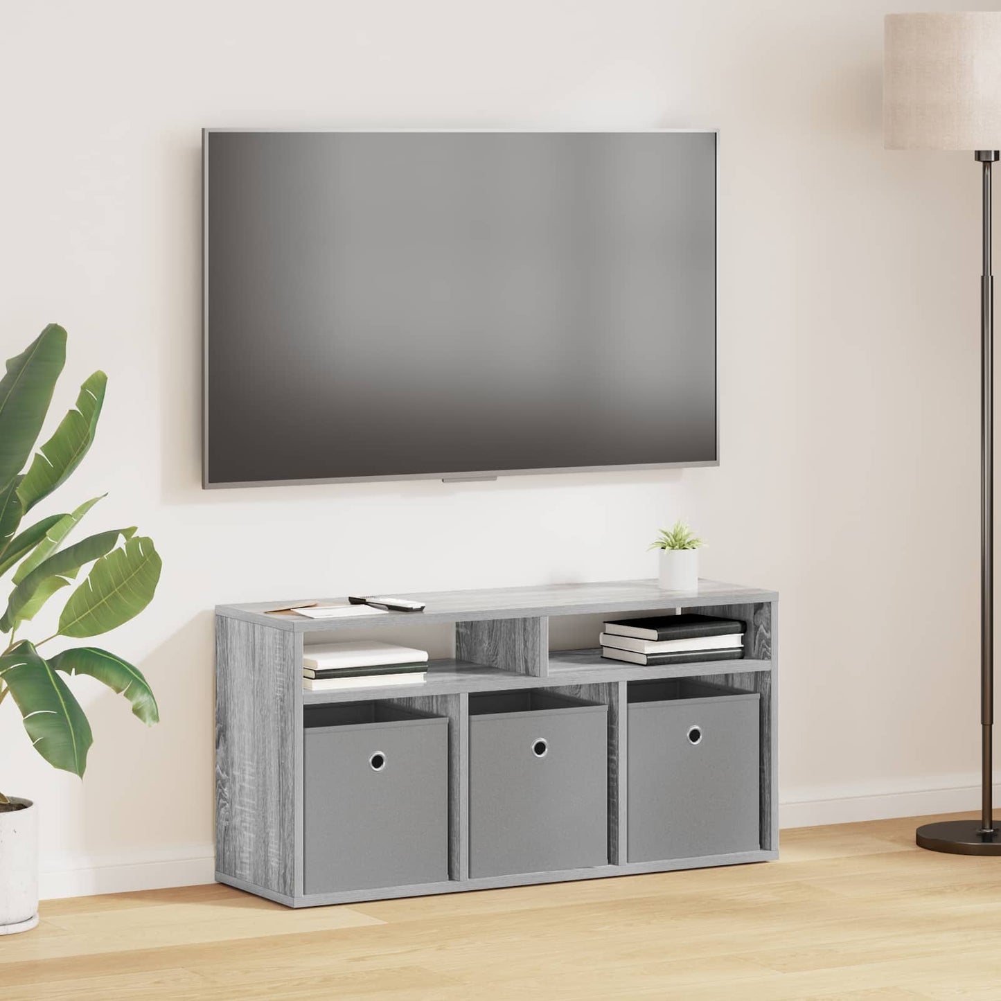 Laagkast met lade Grijs Sonoma 87 x 27,5 x 43 cm is nu te koop bij PeponiXL, paradijselijk wonen!