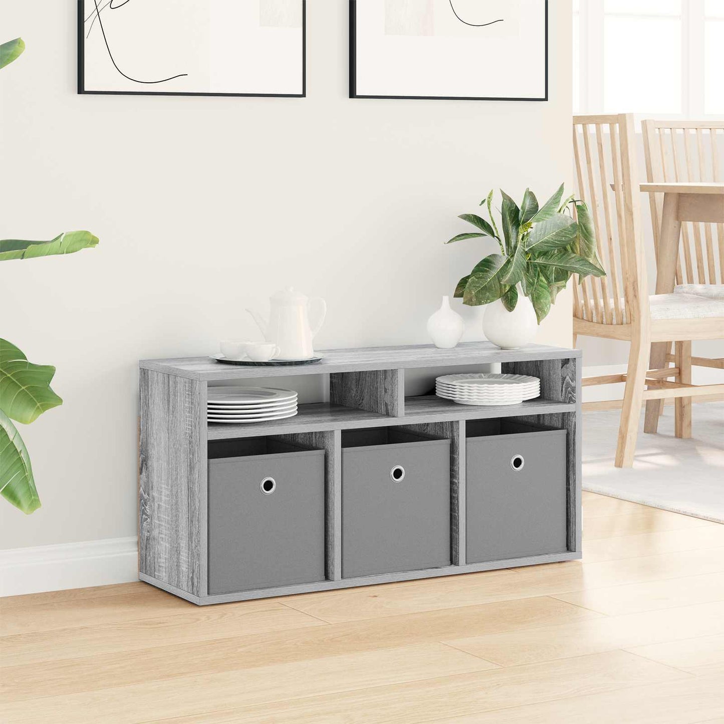 Laagkast met lade Grijs Sonoma 87 x 27,5 x 43 cm is nu te koop bij PeponiXL, paradijselijk wonen!