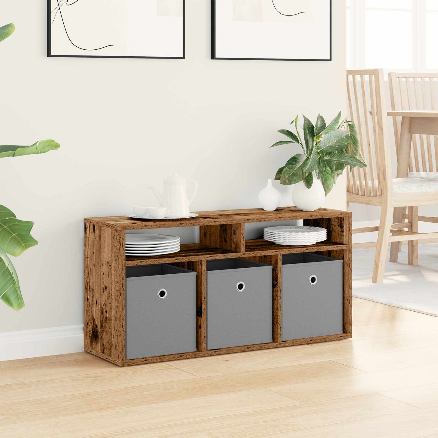 Laagkast met lade Oudhout 87 x 27,5 x 43 cm is nu te koop bij PeponiXL, paradijselijk wonen!