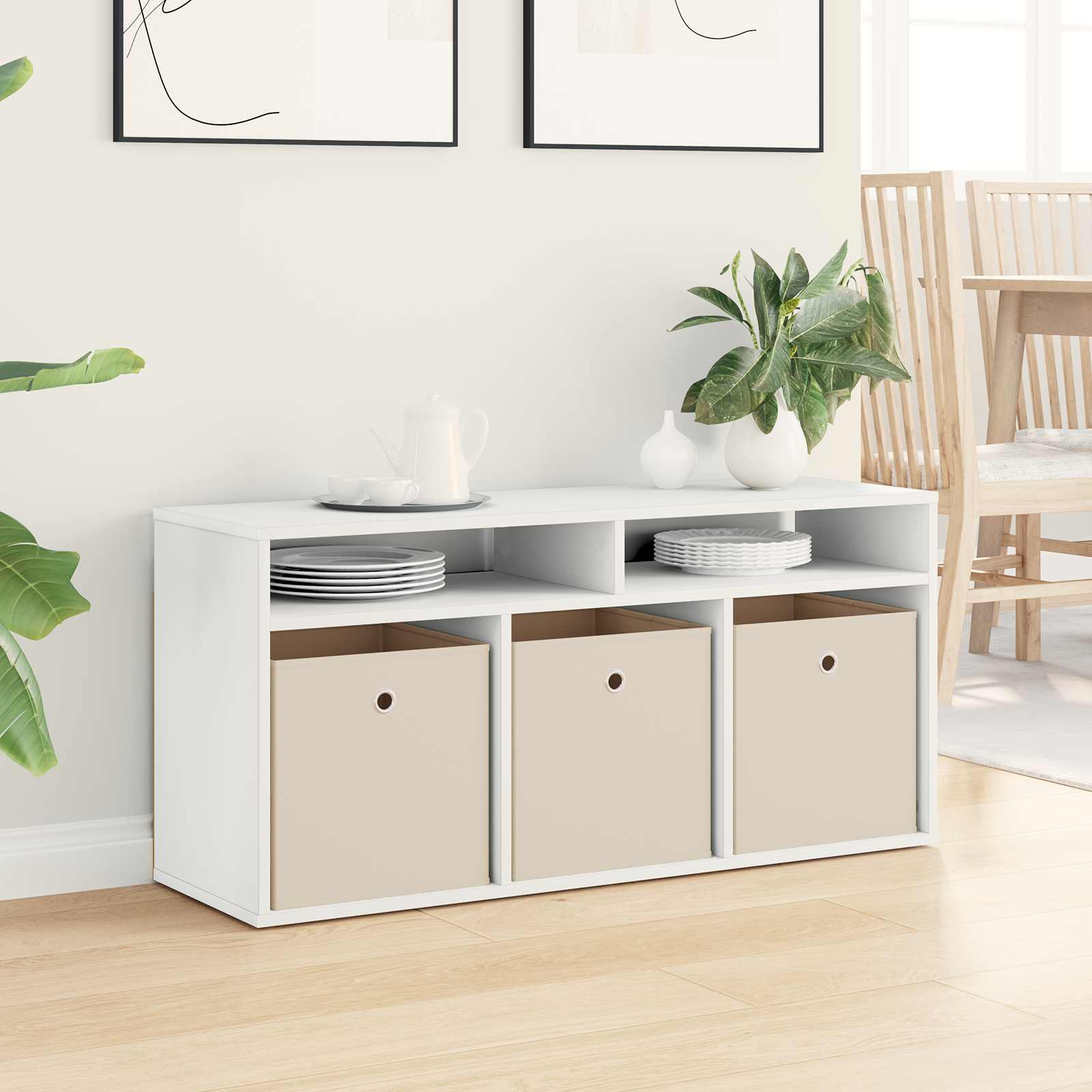 Laagkast met lade Wit 102 x 32 x 48,5 cm is nu te koop bij PeponiXL, paradijselijk wonen!