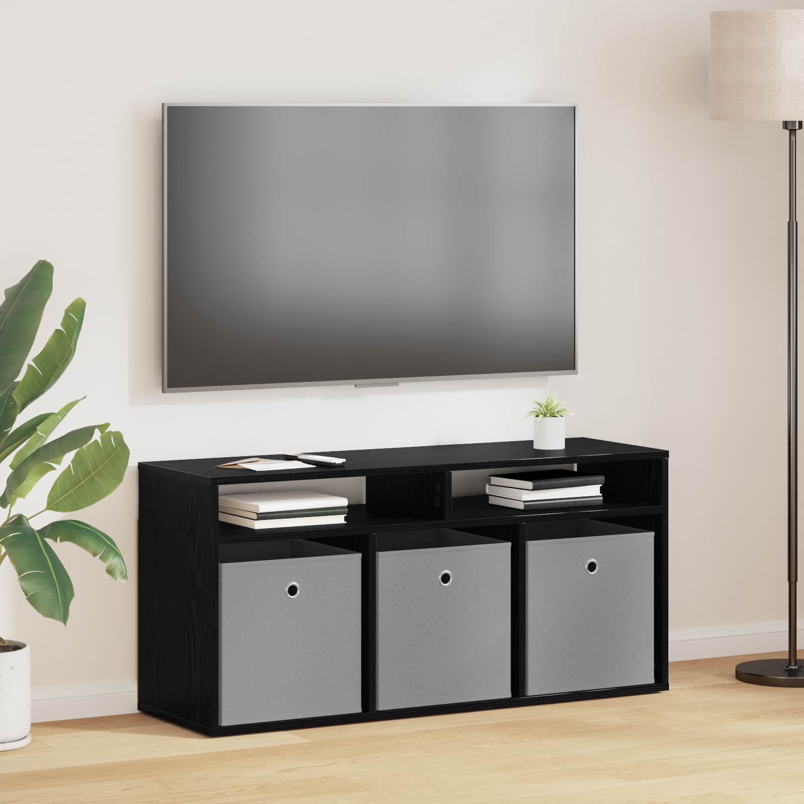 Laagkast met lade Zwart Eiken 102 x 32 x 48,5 cm is nu te koop bij PeponiXL, paradijselijk wonen!