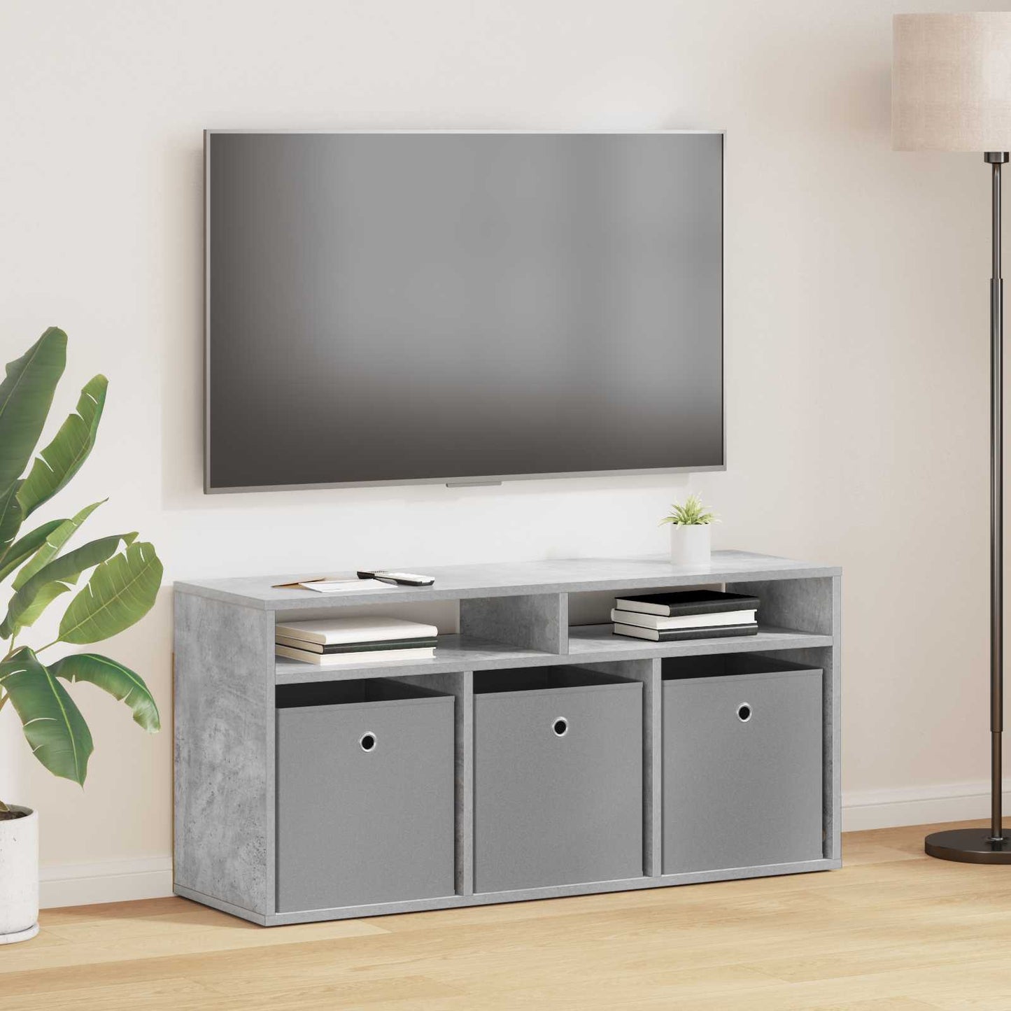 Laagkast met lade Beton Grijs 102 x 32 x 48,5 cm is nu te koop bij PeponiXL, paradijselijk wonen!