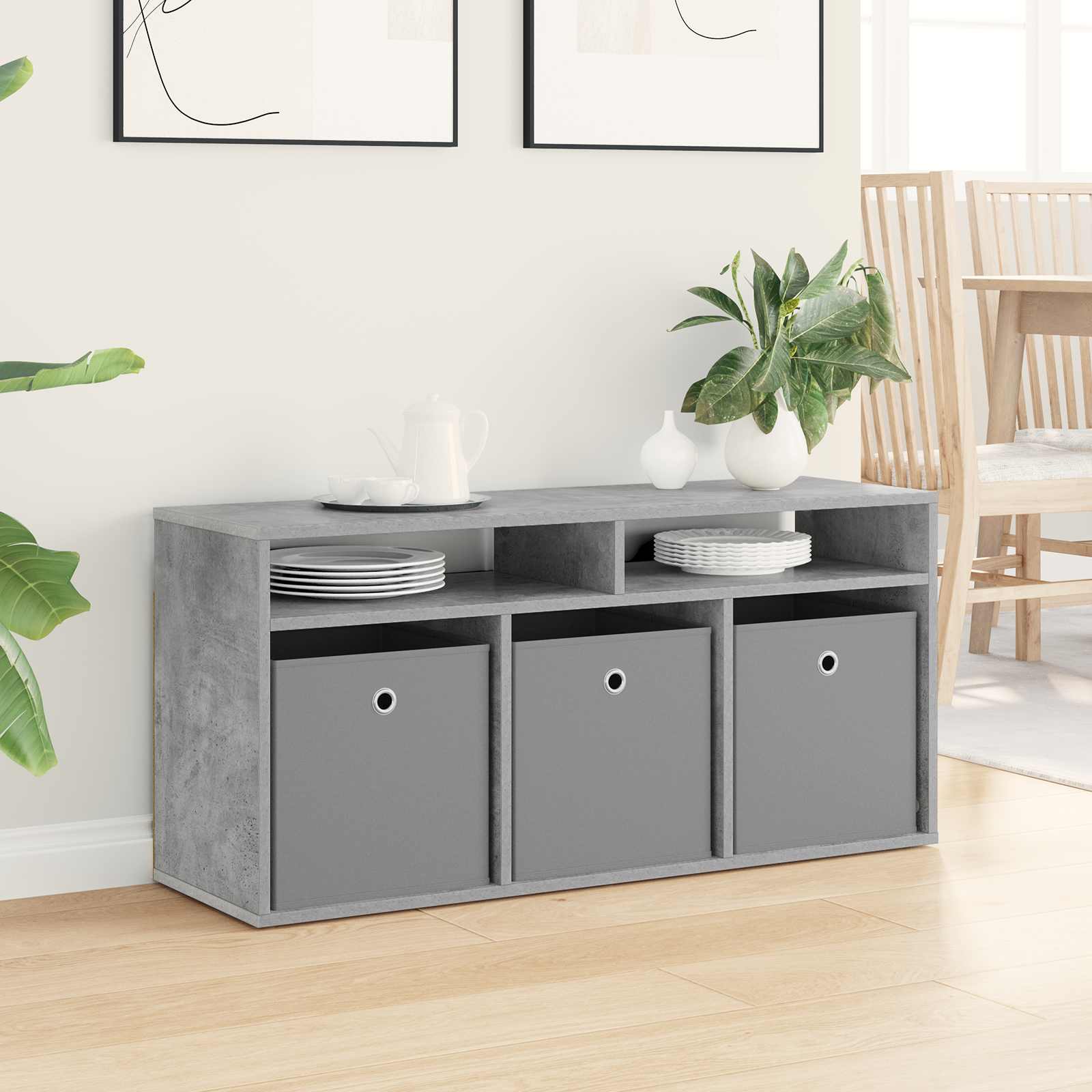 Laagkast met lade Beton Grijs 102 x 32 x 48,5 cm is nu te koop bij PeponiXL, paradijselijk wonen!