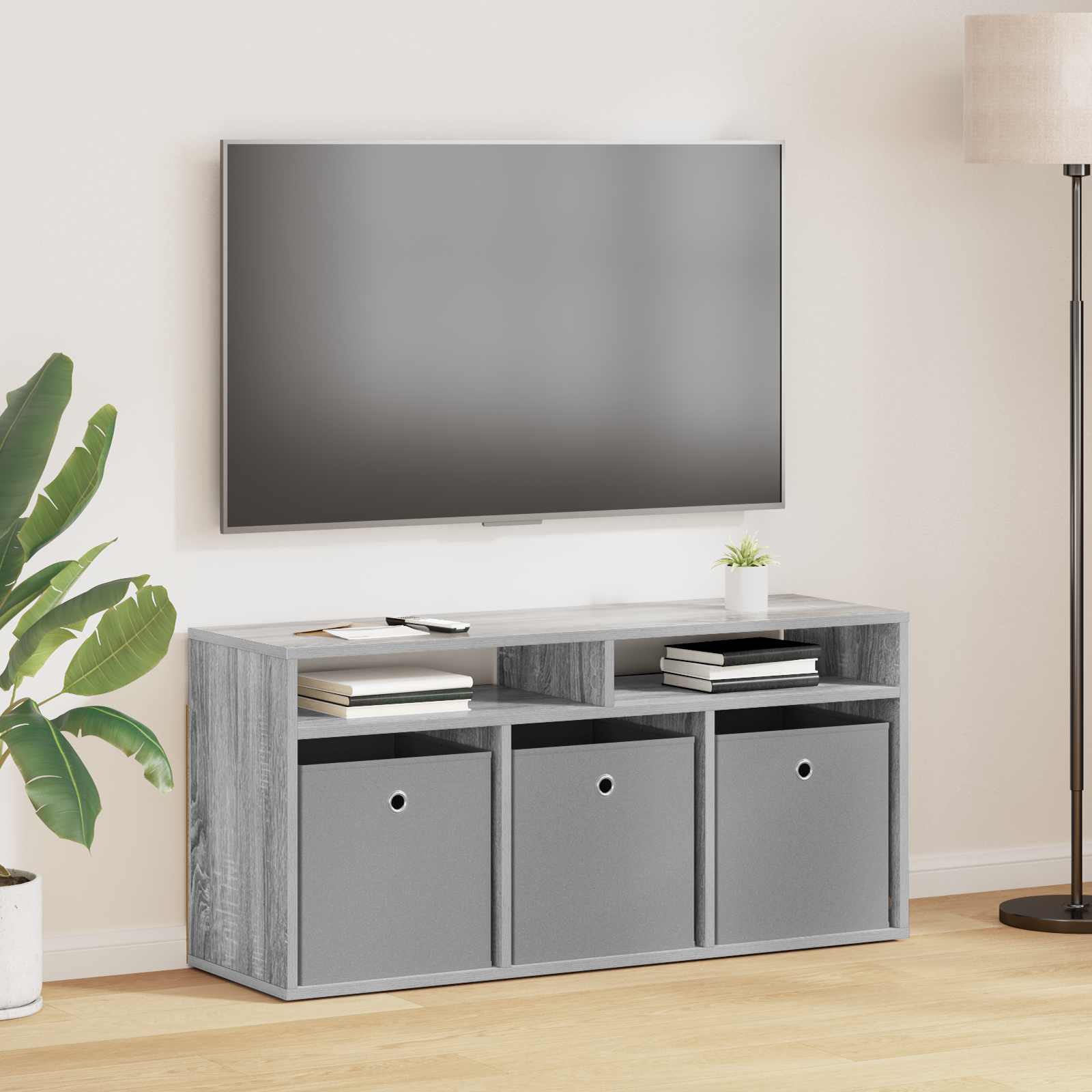 Laagkast met lade Grijs Sonoma 102 x 32 x 48,5 cm is nu te koop bij PeponiXL, paradijselijk wonen!