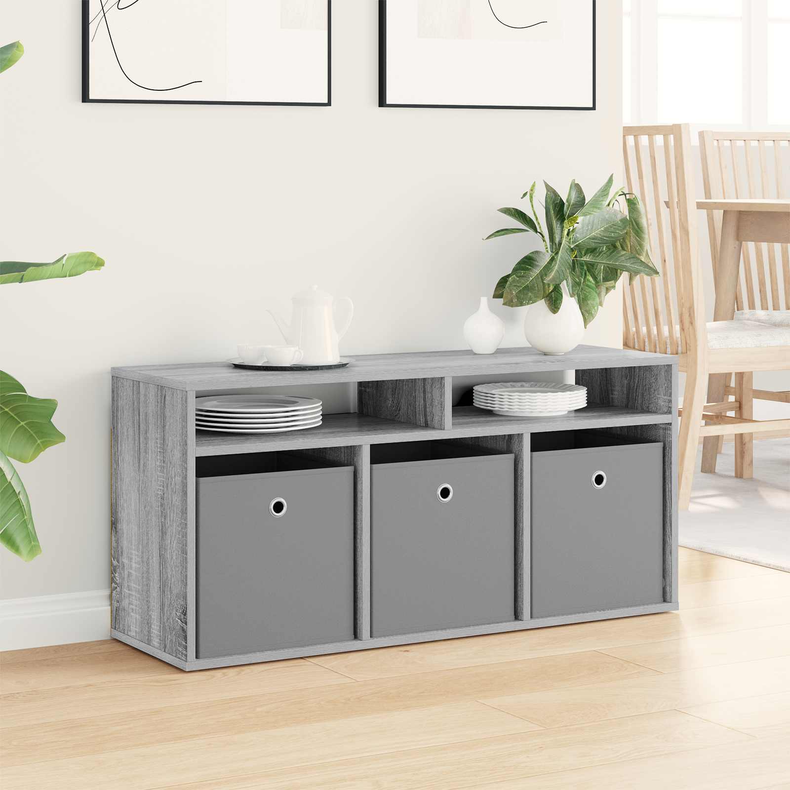 Laagkast met lade Grijs Sonoma 102 x 32 x 48,5 cm is nu te koop bij PeponiXL, paradijselijk wonen!