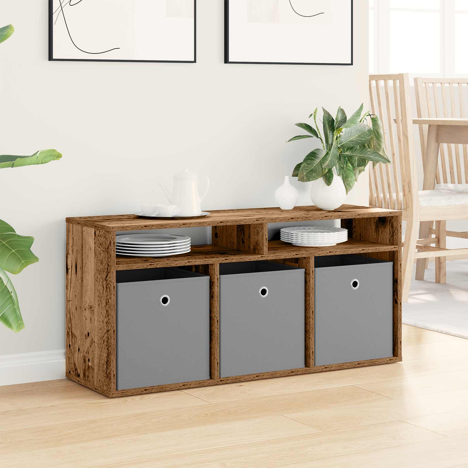 Laagkast met lade Oudhout 102 x 32 x 48,5 cm is nu te koop bij PeponiXL, paradijselijk wonen!