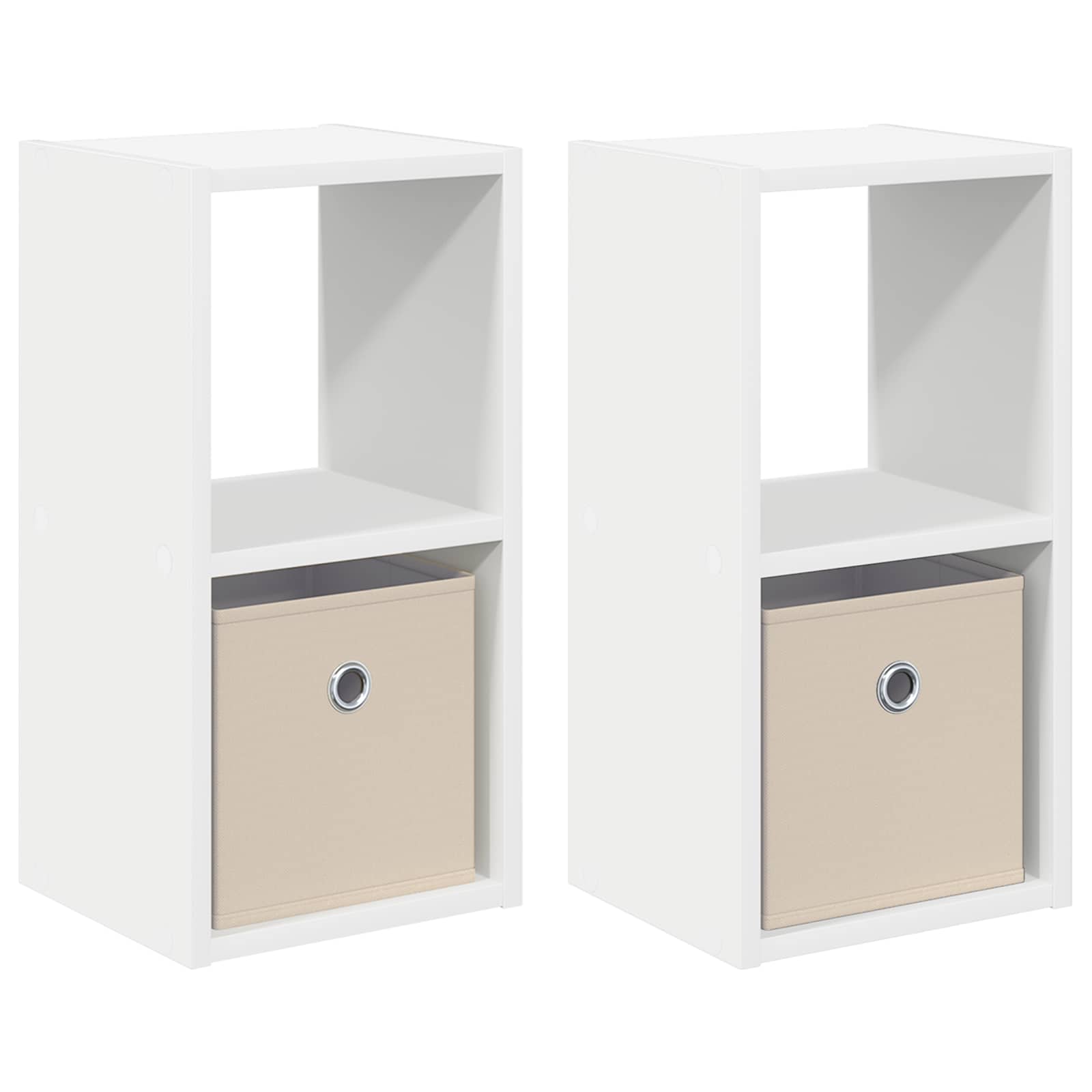 Nachtkastje met lade 2 pcs Wit 25,5 x 22 x 49,5 cm Bewerkt hout is nu te koop bij PeponiXL, paradijselijk wonen!