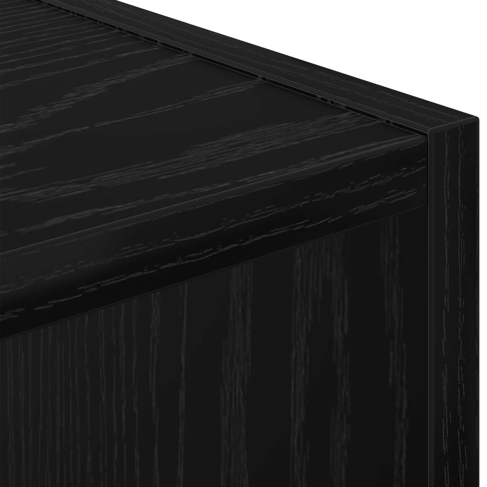Nachtkastje Zwart Eiken 25,5 x 22 x 49,5 cm Bewerkt hout is nu te koop bij PeponiXL, paradijselijk wonen!