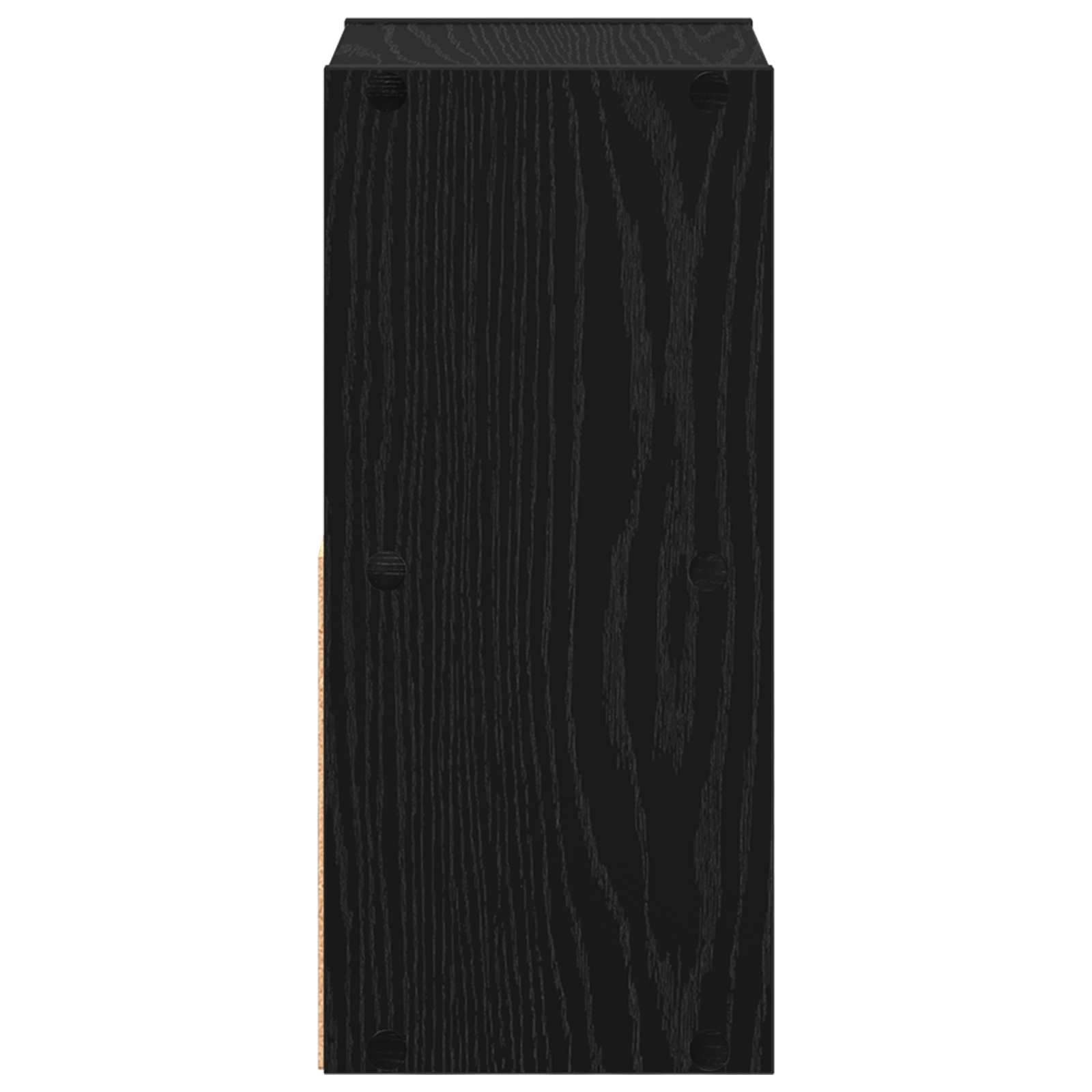 Nachtkastje Zwart Eiken 25,5 x 22 x 49,5 cm Bewerkt hout is nu te koop bij PeponiXL, paradijselijk wonen!