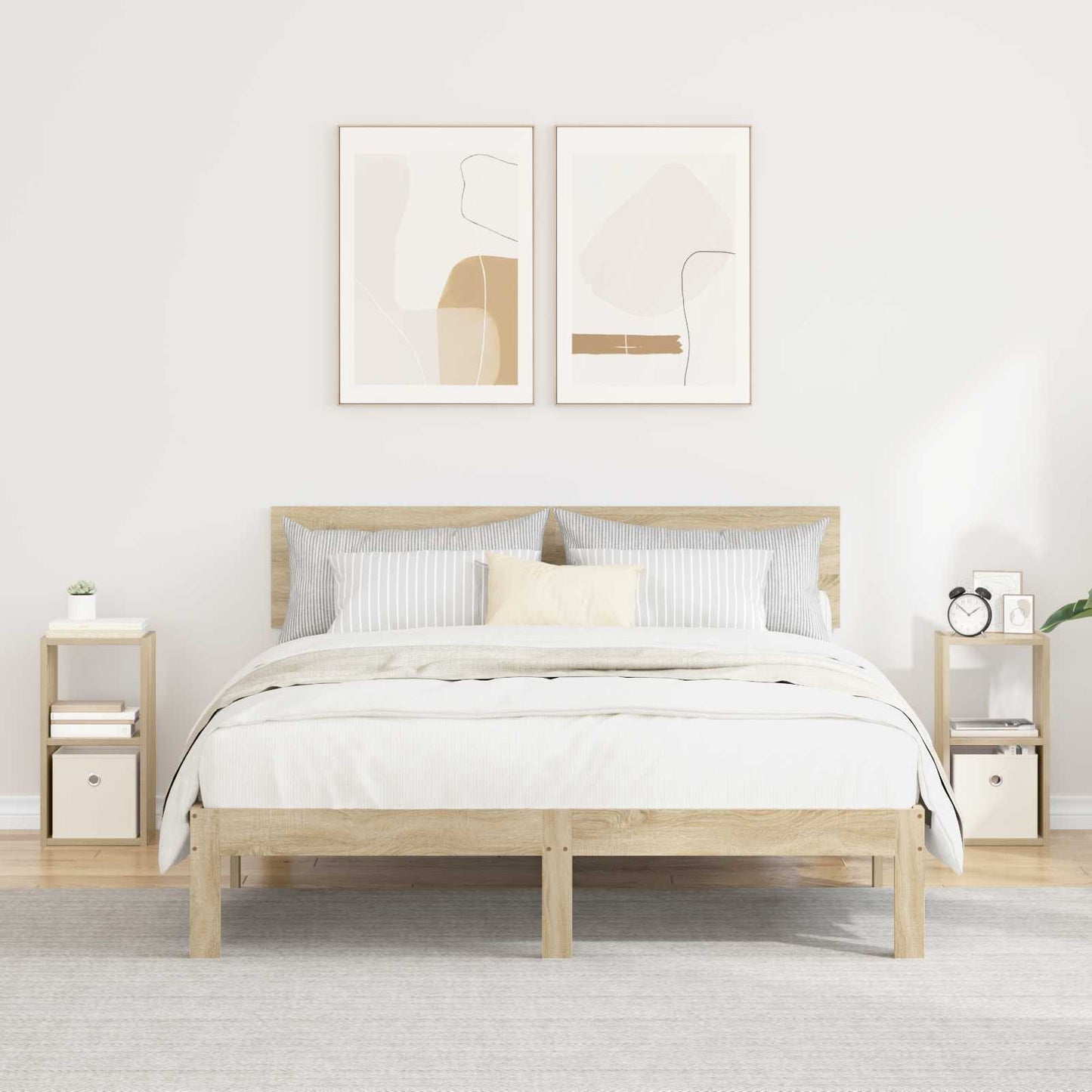 Nachtkastje 2 pcs Sonoma Eiken 25,5 x 22 x 49,5 cm Bewerkt hout is nu te koop bij PeponiXL, paradijselijk wonen!