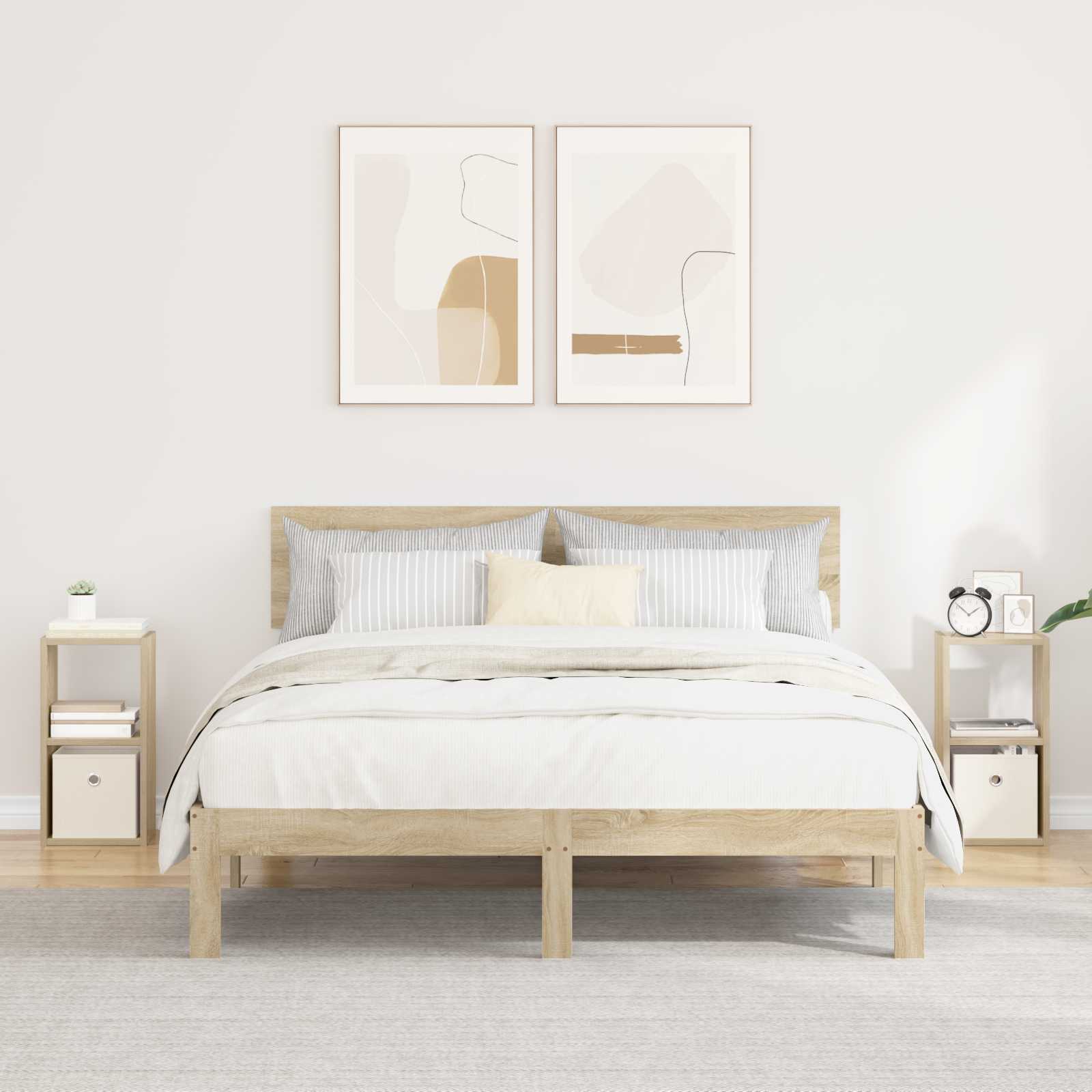 Nachtkastje 2 pcs Sonoma Eiken 25,5 x 22 x 49,5 cm Bewerkt hout is nu te koop bij PeponiXL, paradijselijk wonen!