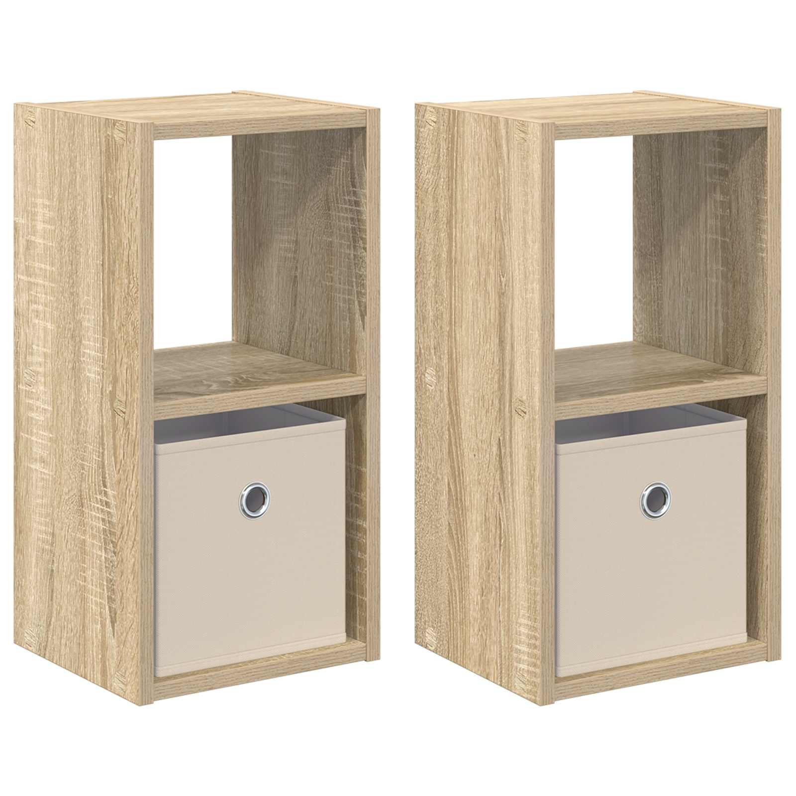 Nachtkastje 2 pcs Sonoma Eiken 25,5 x 22 x 49,5 cm Bewerkt hout is nu te koop bij PeponiXL, paradijselijk wonen!