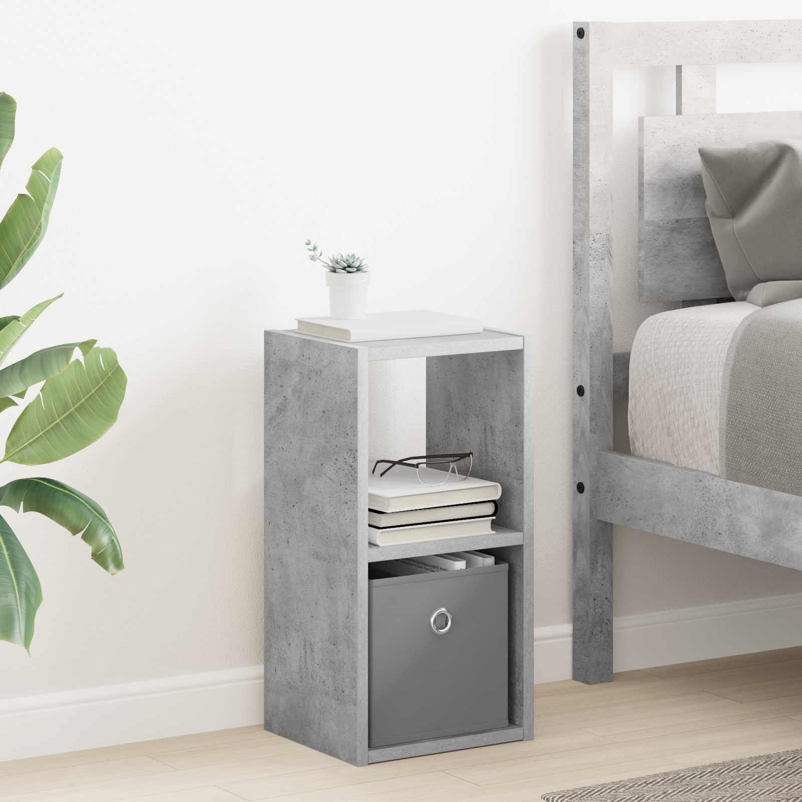 Nachtkastje 2 pcs Beton Grijs 25,5 x 22 x 49,5 cm Bewerkt hout is nu te koop bij PeponiXL, paradijselijk wonen!