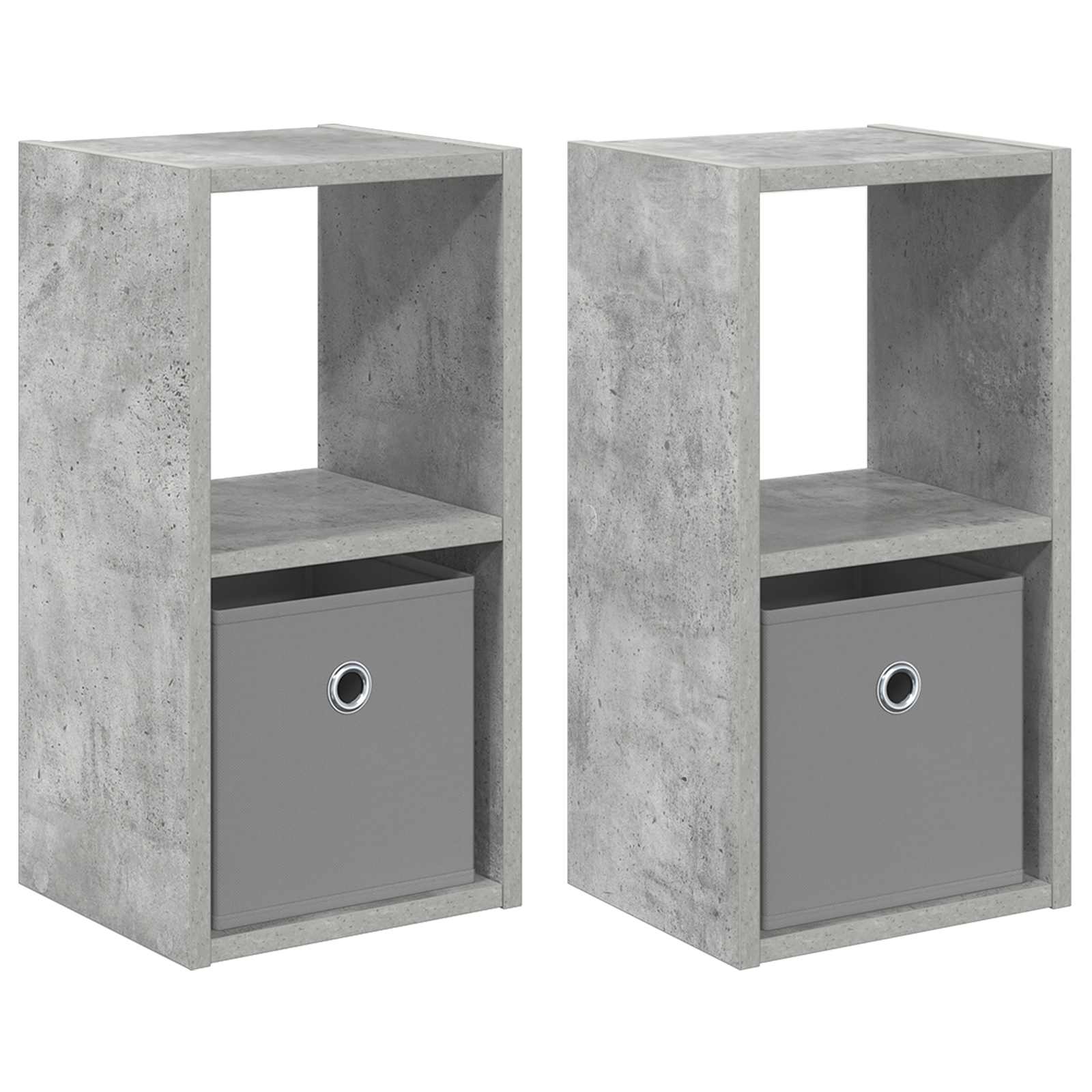 Nachtkastje 2 pcs Beton Grijs 25,5 x 22 x 49,5 cm Bewerkt hout is nu te koop bij PeponiXL, paradijselijk wonen!
