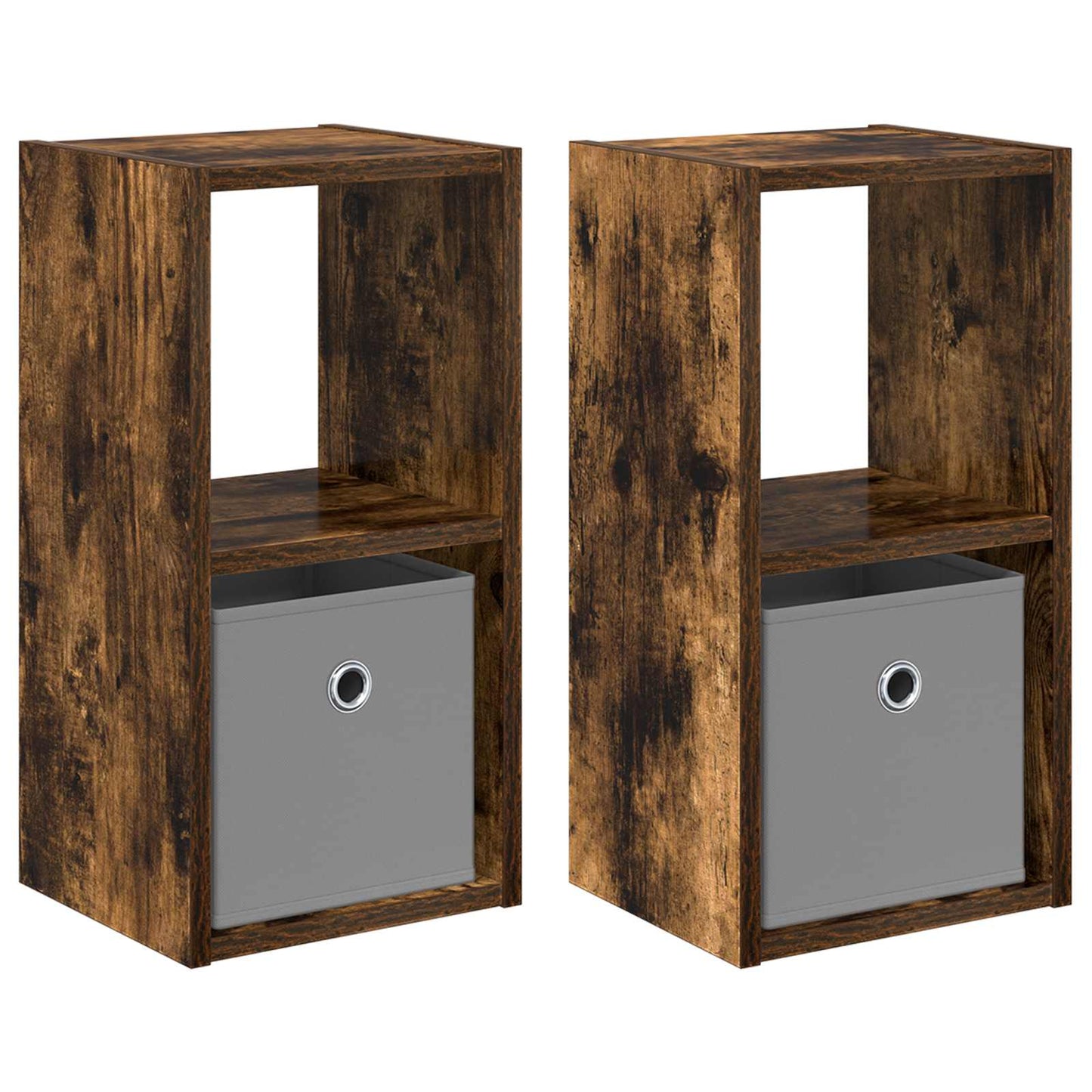 Nachtkastje met lade 2 pcs Gerookt eiken 25,5 x 22 x 49,5 cm is nu te koop bij PeponiXL, paradijselijk wonen!