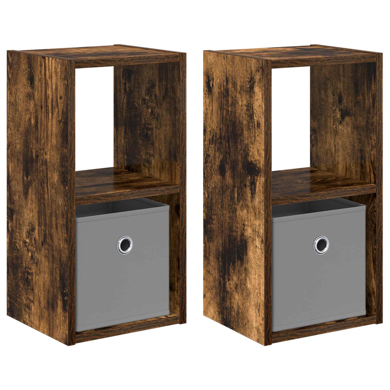 Nachtkastje met lade 2 pcs Gerookt eiken 25,5 x 22 x 49,5 cm is nu te koop bij PeponiXL, paradijselijk wonen!