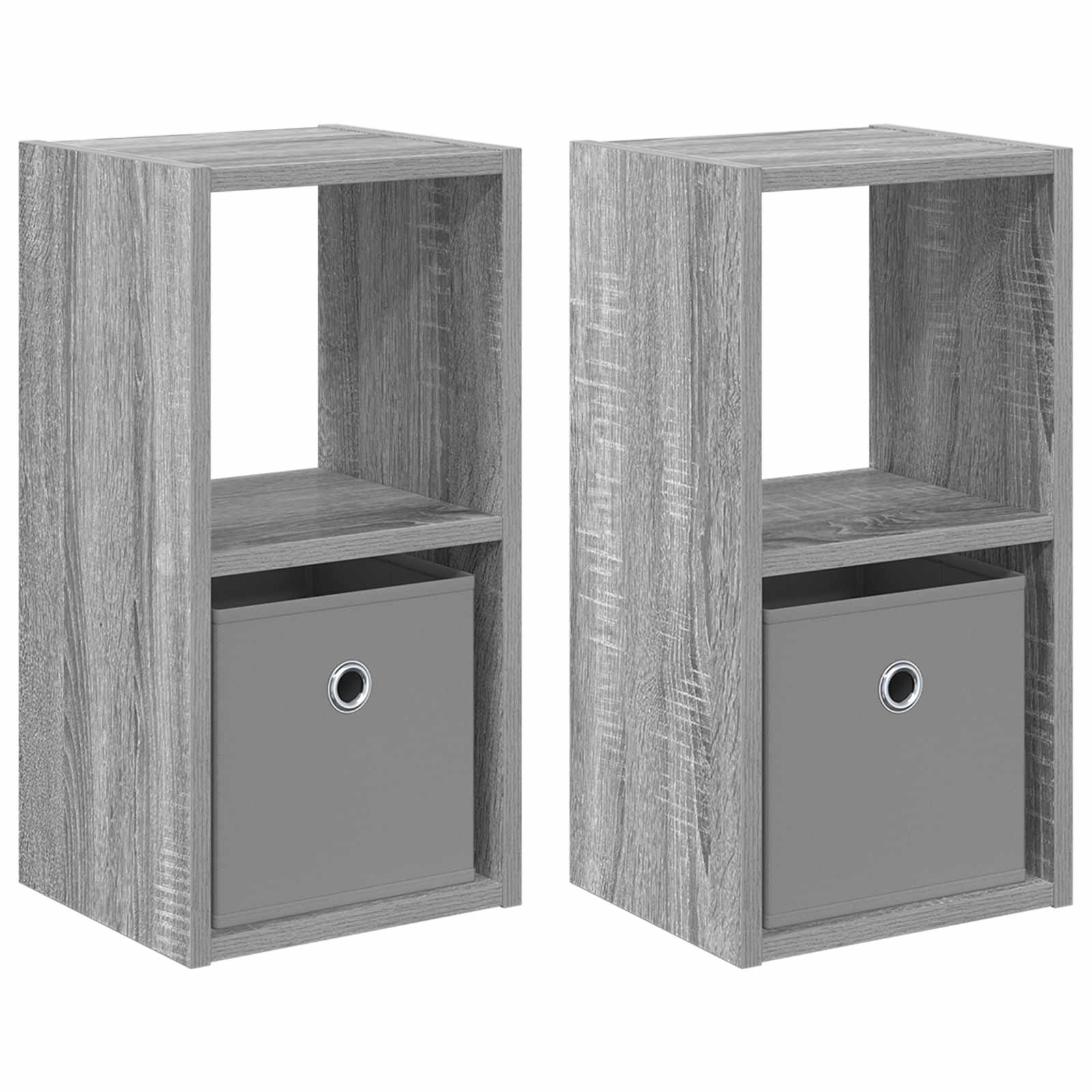 Nachtkastje 2 pcs Grijs Sonoma 25,5 x 22 x 49,5 cm Bewerkt hout is nu te koop bij PeponiXL, paradijselijk wonen!