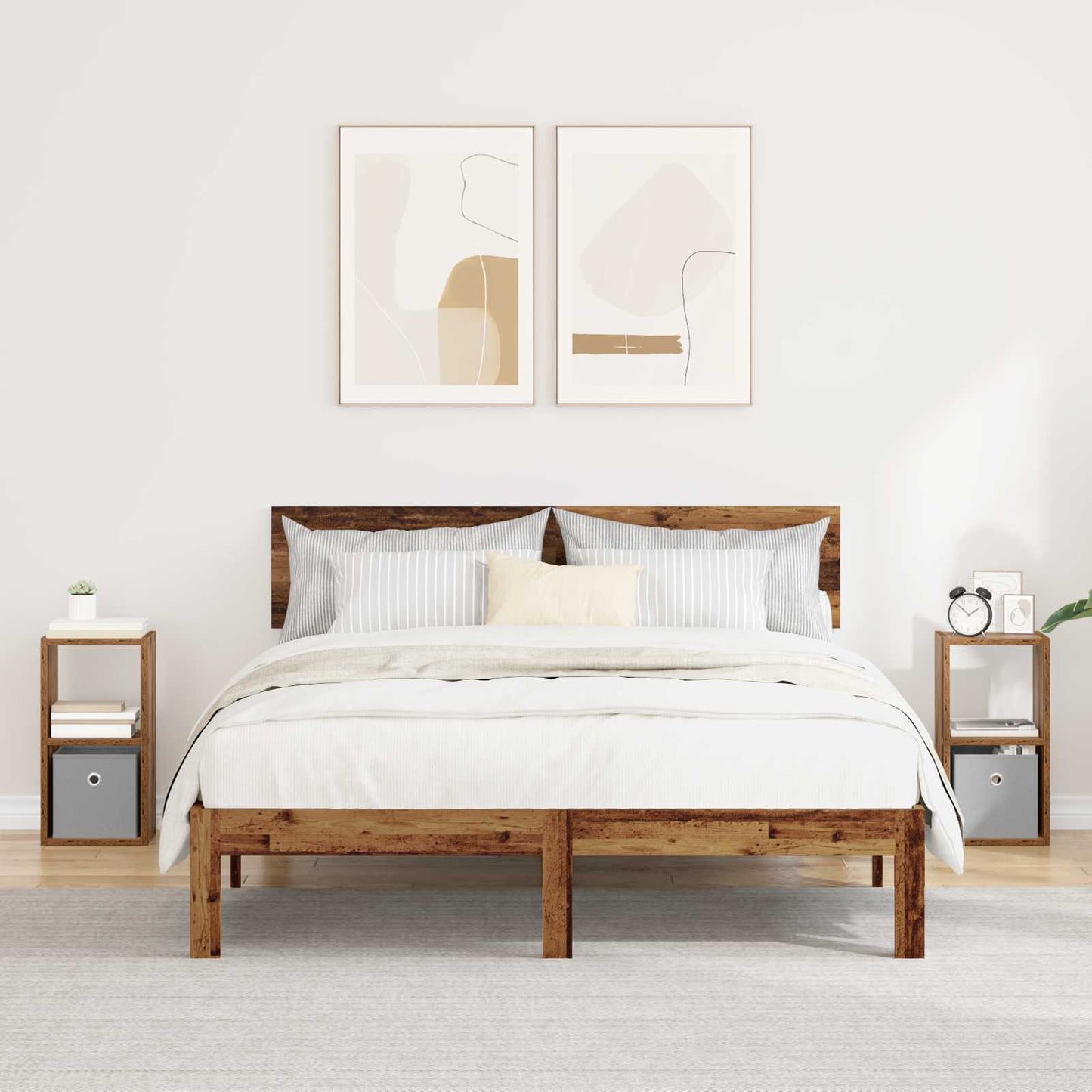 Nachtkastje 2 pcs Oudhout 25,5 x 22 x 49,5 cm Bewerkt hout is nu te koop bij PeponiXL, paradijselijk wonen!