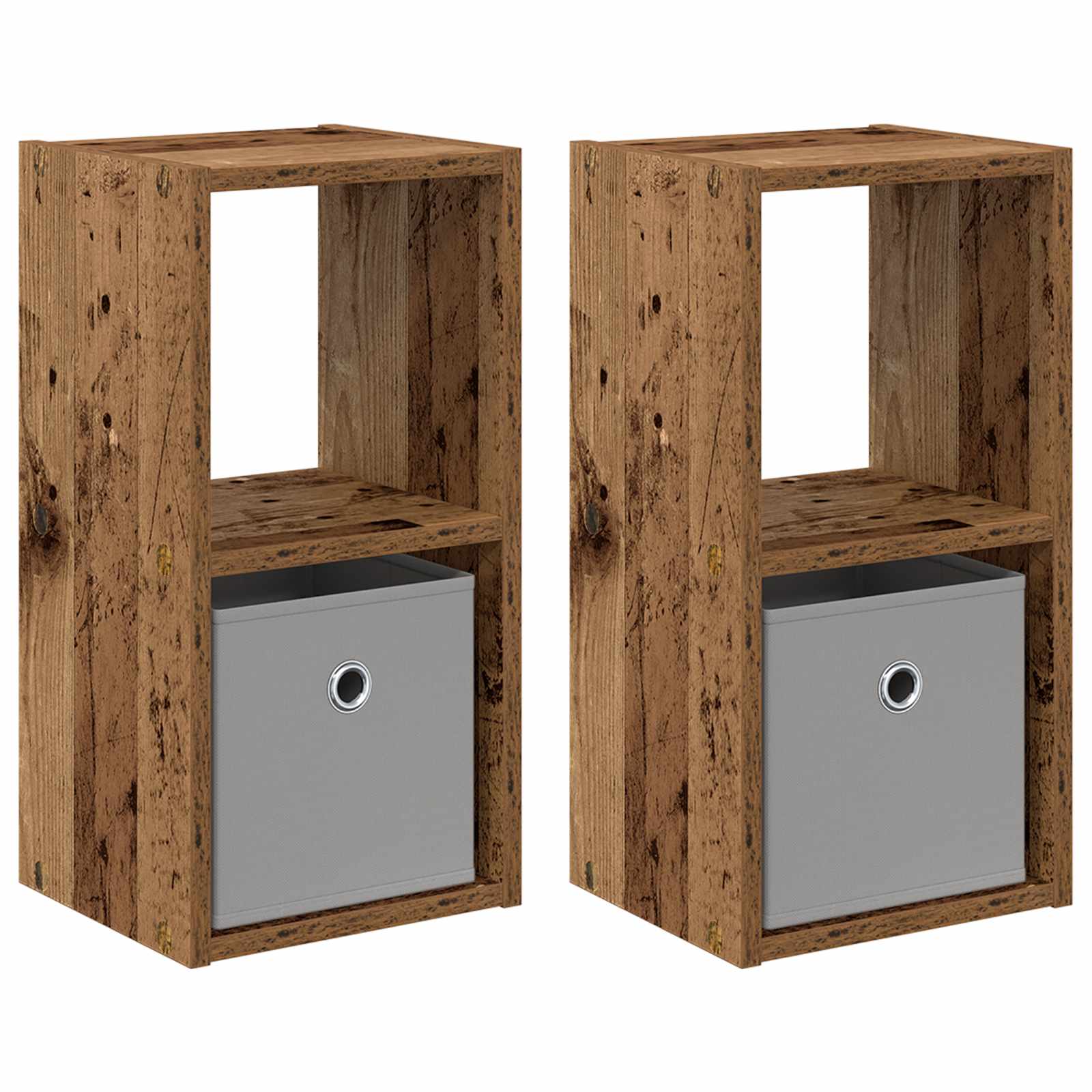 Nachtkastje 2 pcs Oudhout 25,5 x 22 x 49,5 cm Bewerkt hout is nu te koop bij PeponiXL, paradijselijk wonen!