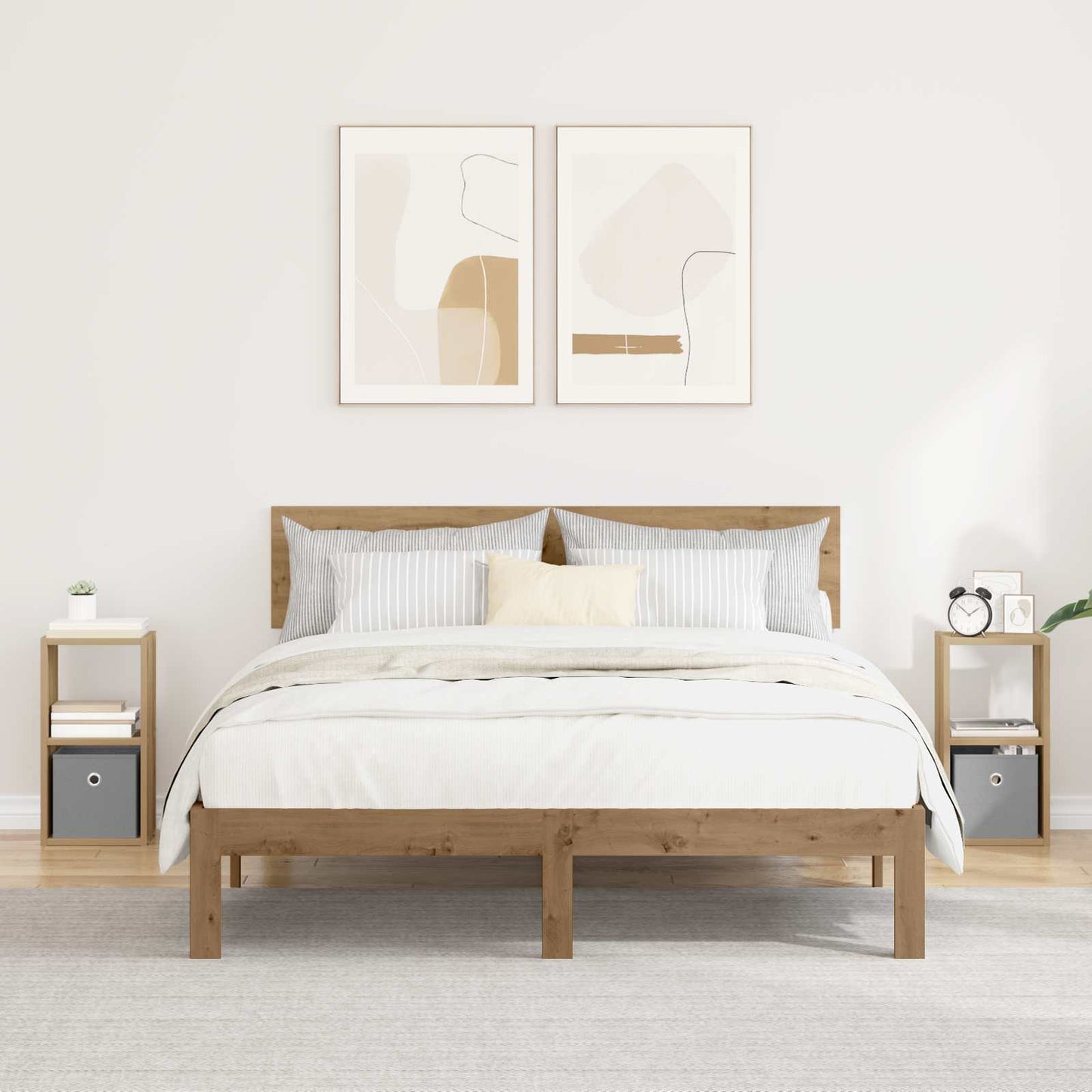 Nachtkastje met lade 2 pcs Artisan Eiken 25,5 x 22 x 49,5 cm is nu te koop bij PeponiXL, paradijselijk wonen!